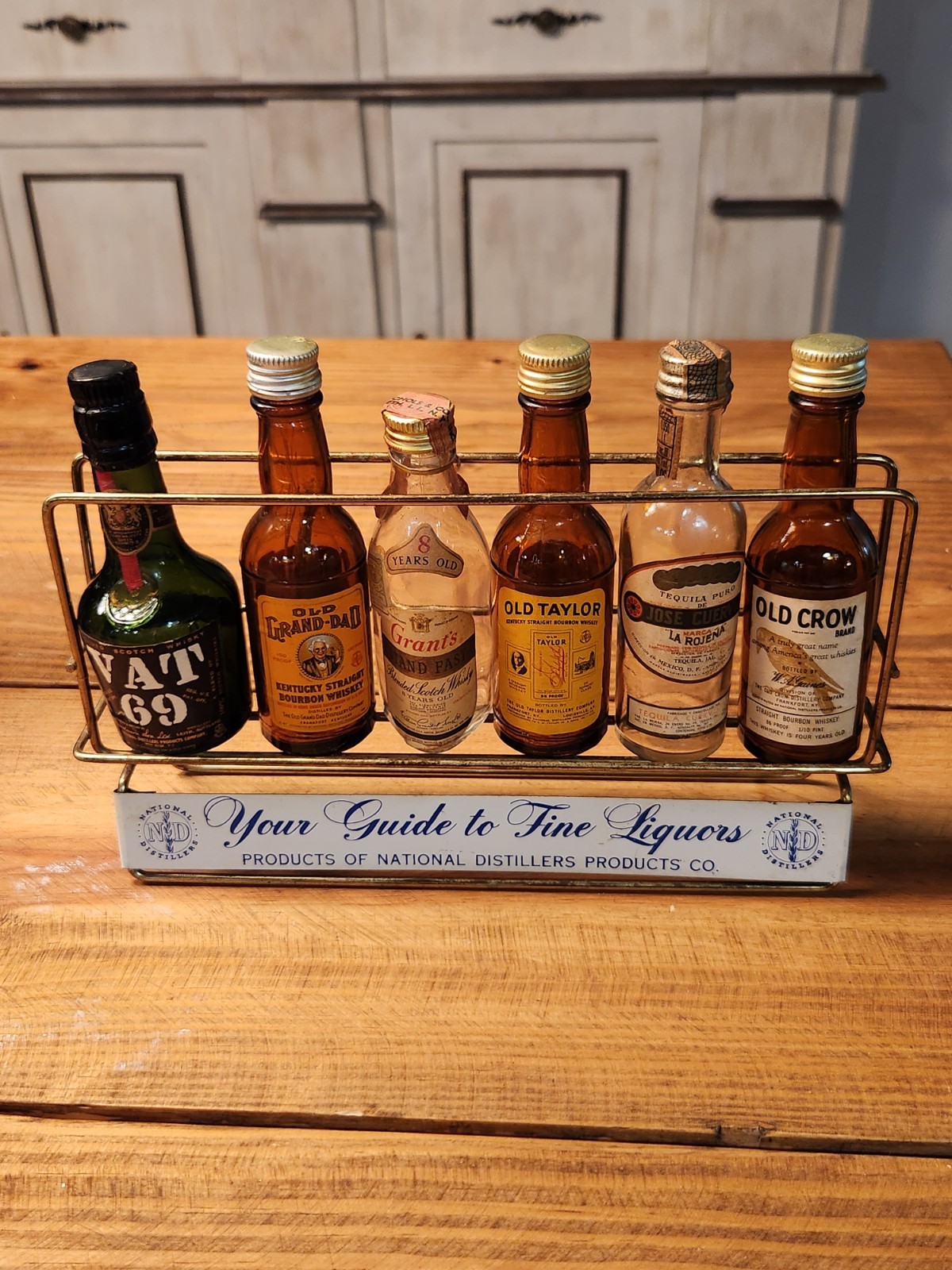 NATIONAL DISTILLERS Miniature LIQUOR BOTTLE DISPLAY Old Crow Grand Dad Taylor