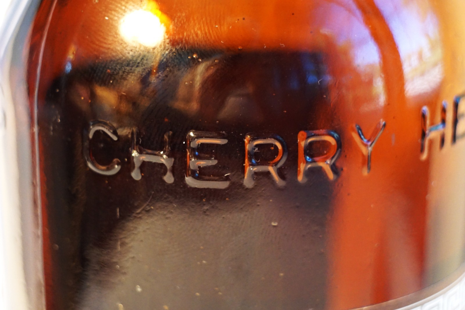 VTG Cherry Peter Herring Liqueur Glass Bottle Red Tax Seal 23/32 Pint 1969 Empty