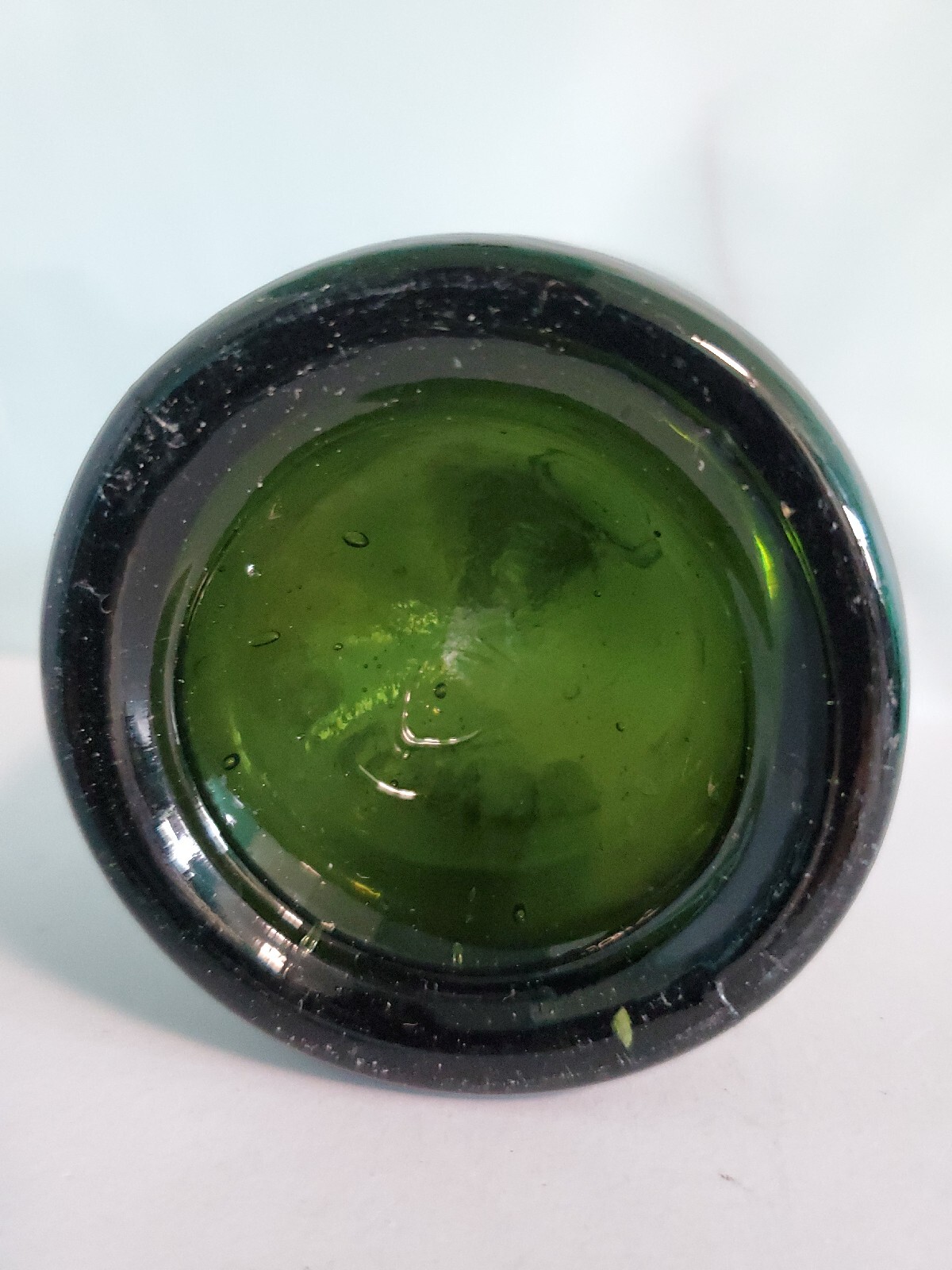 Vintage Benedictine Emerald Green Liquor Bottle with Horseshoe 1890-1910
