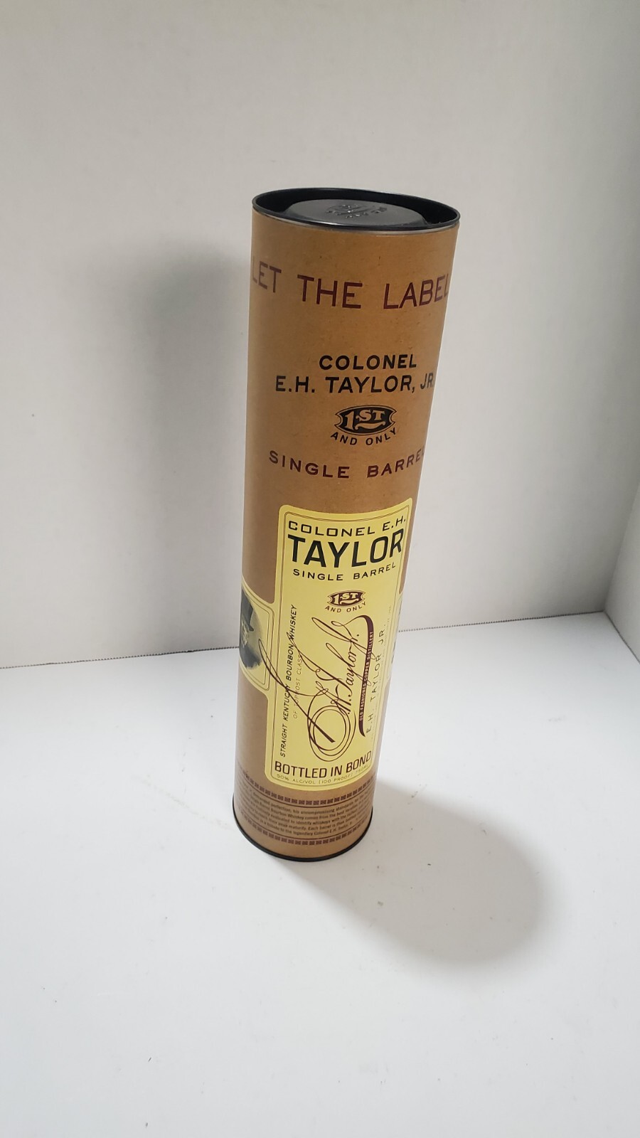 Colonel E H Taylor Bourbon Bottle Package Tube Only Display Cylinder Container