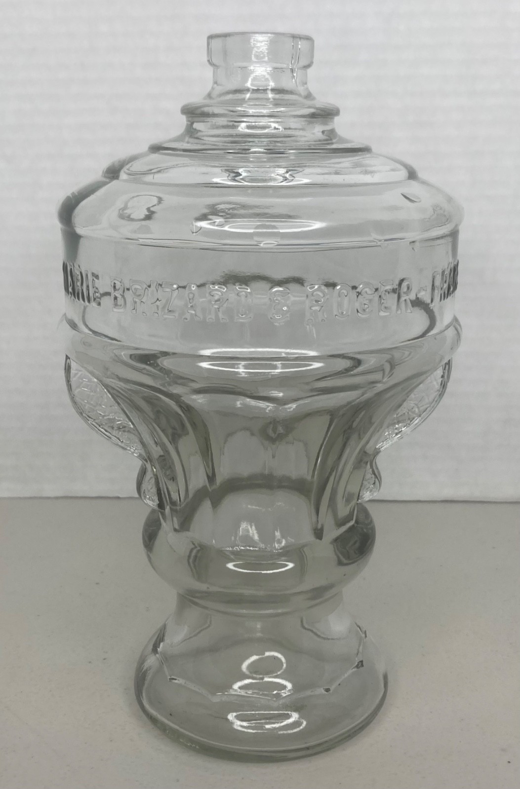 Vintage Marie Brizard & Roger France Embossed Glass Liqueur Bottle No Stopper