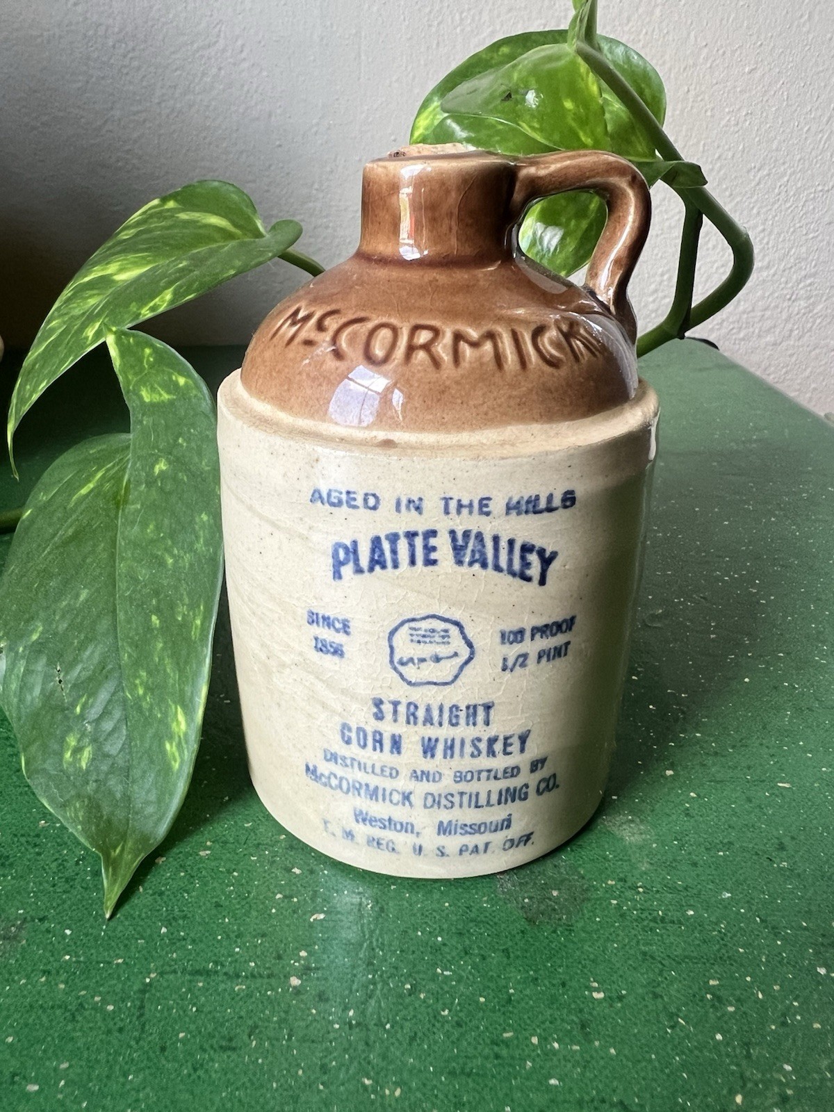 Vintage McCormick Platte Valley Straight Corn Whiskey Jug