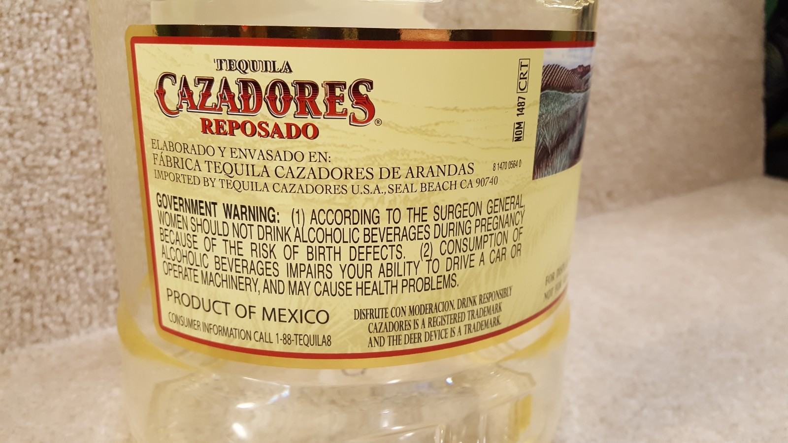 24 Inch Tall Cazadores Tequila Reposado Dummy Display Promo Plastic Bottle