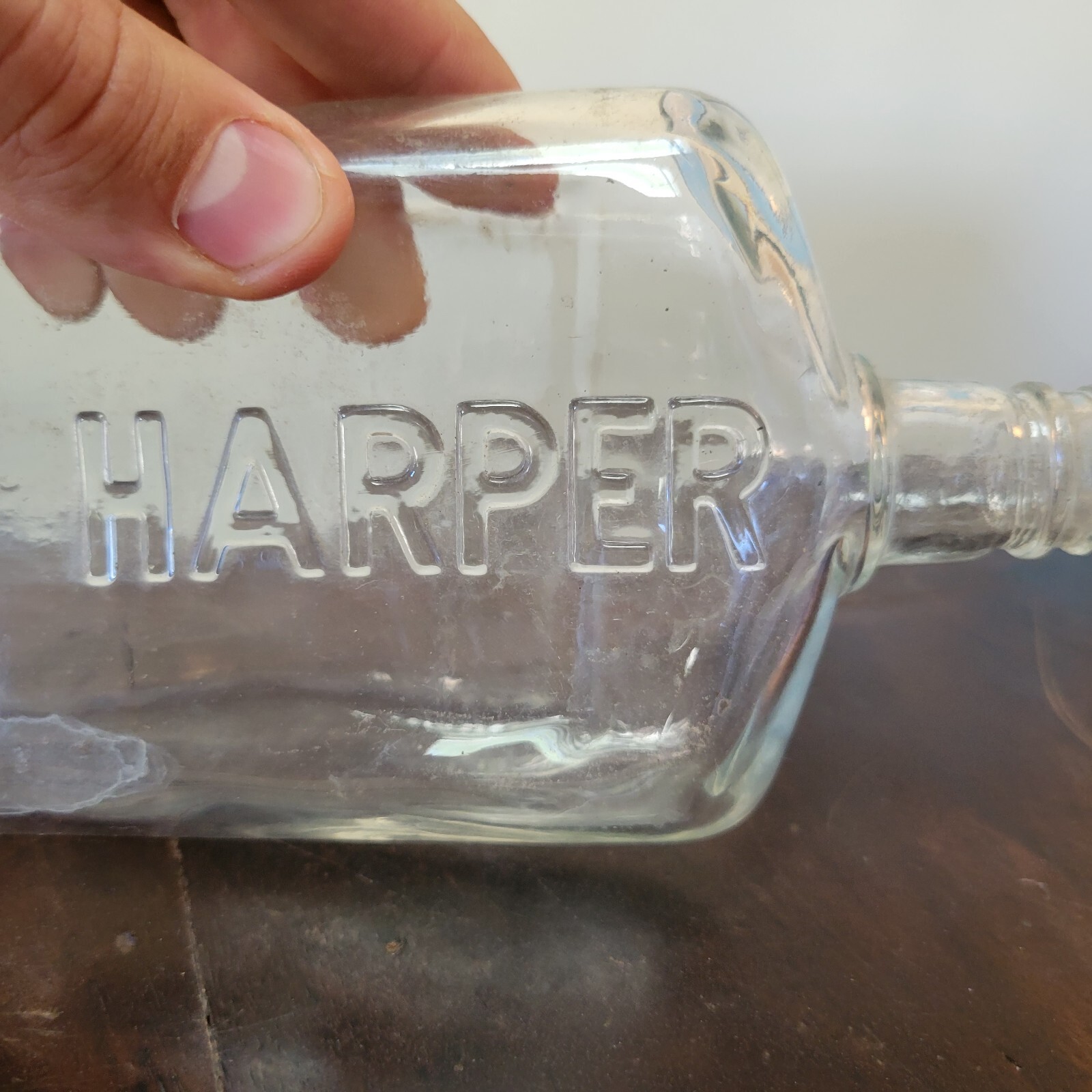 Vintage Harper Liquor Bottle 1 Pint Clear