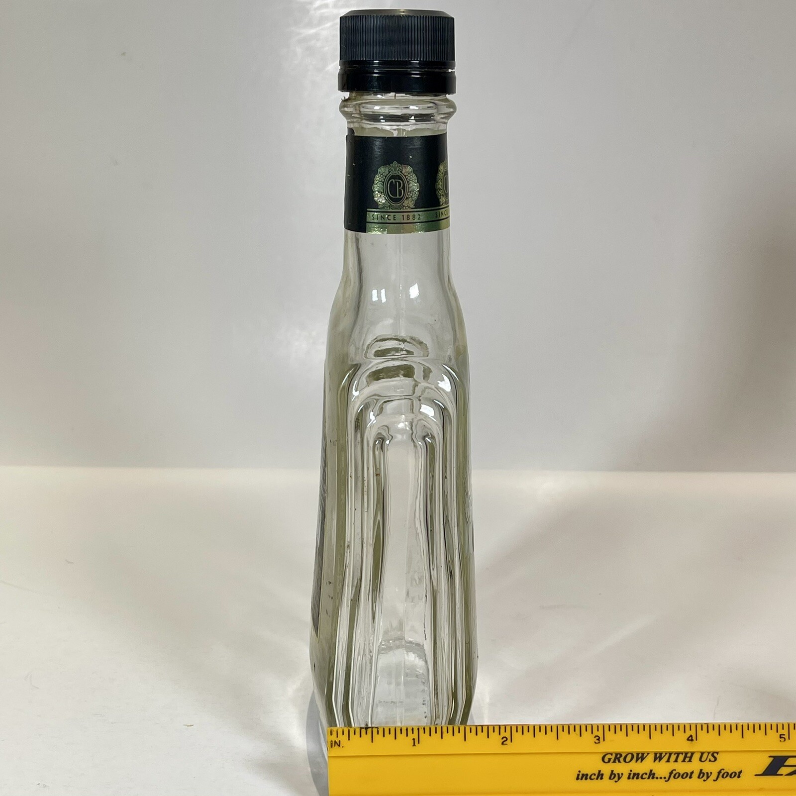 Christian Brothers Brandy 750ml EMPTY Bottle Decatur Clear Black Lid