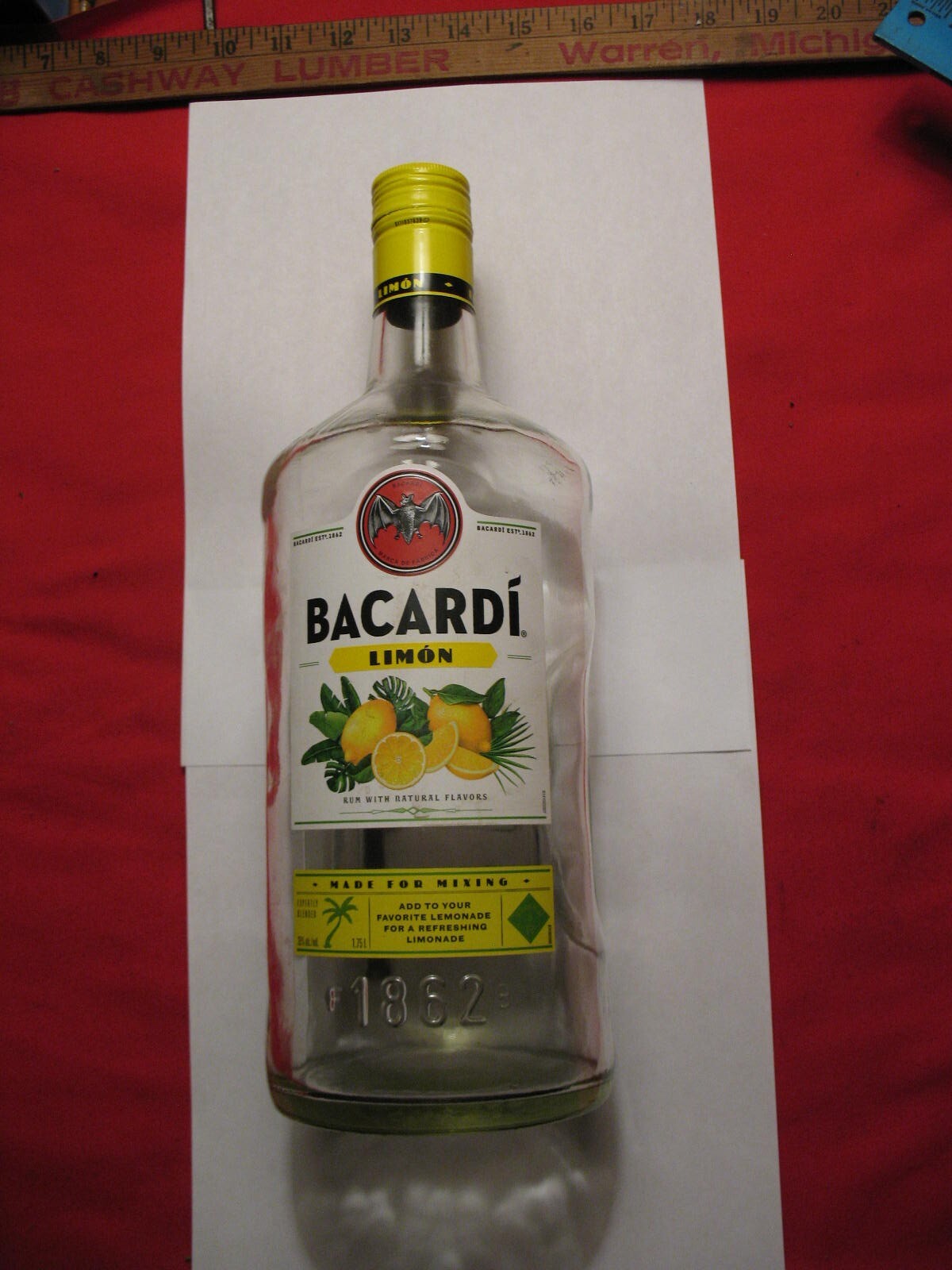 Bacardi Limon Empty Glass 1.75L Bottle Collection Art Project
