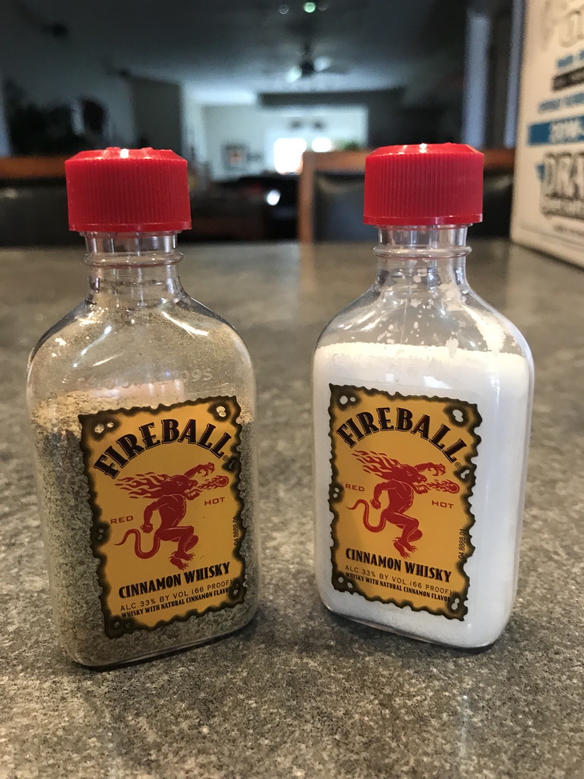 Fireball Whiskey plastic Salt and Pepper Shakers