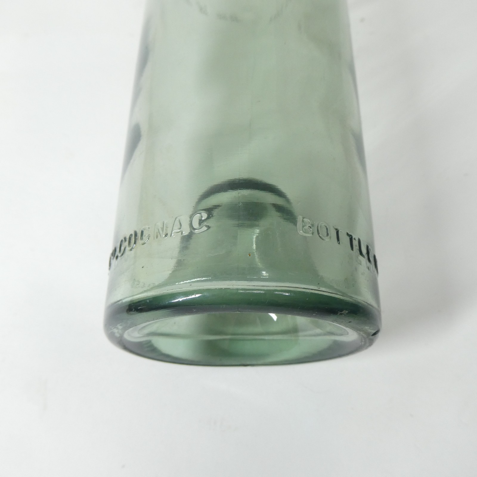 Hennessy & Co Cognac Bottle Made in France Vintage Glass 11″ Aqua Empty