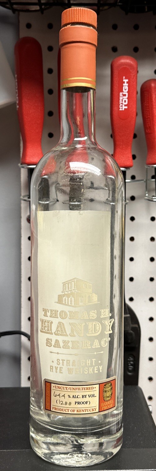 Thomas H. Handy Sazerac Straight Rye Whiskey Bottle 128.8 Proof Empty UnRinsed ✅