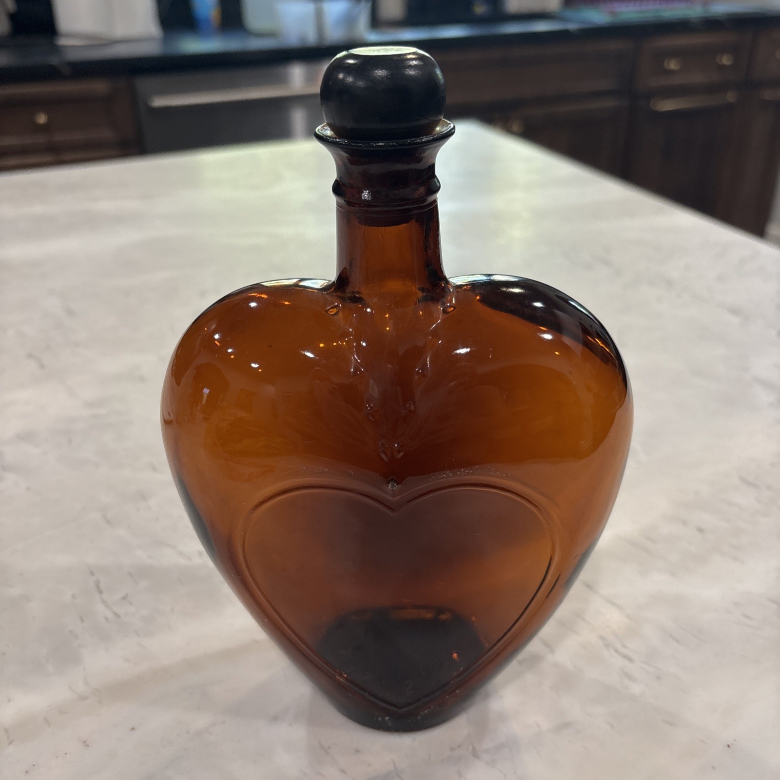 Vintage PAUL MASSON Heart Shaped Valentine Liquor Bottle 9×6”