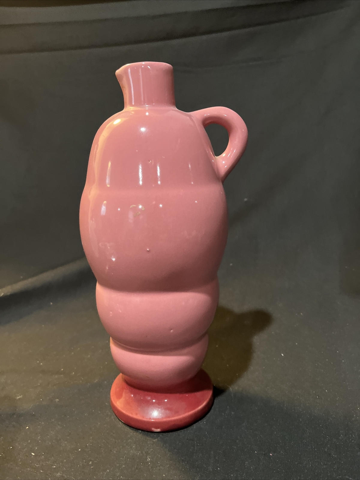 mohawk liquors art deco empty 2 tone mauve 10 in bottle no top