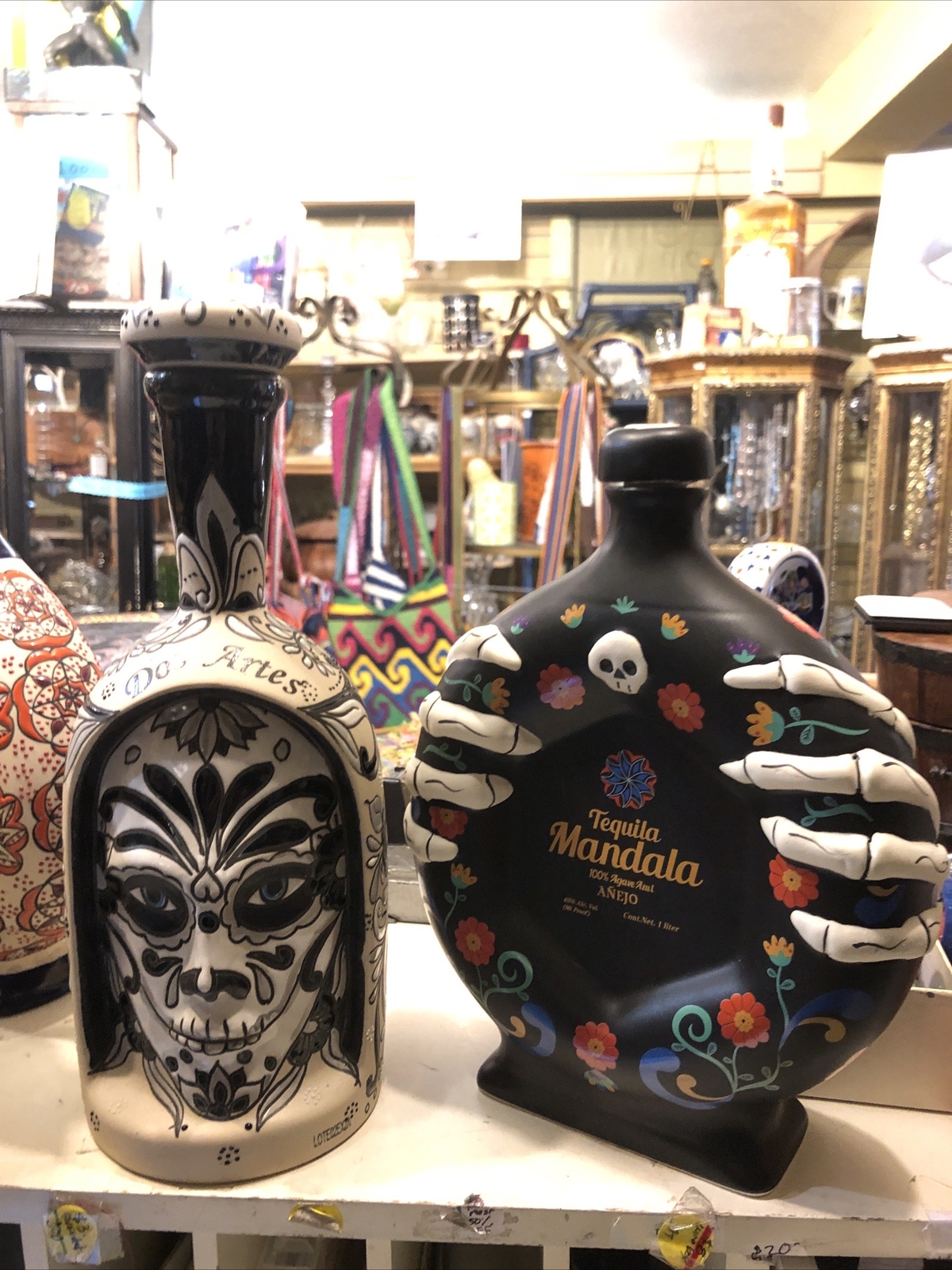 2 Tequila Dos Artes Extra Anejo limited Edition Dia De Los Muertos Empty