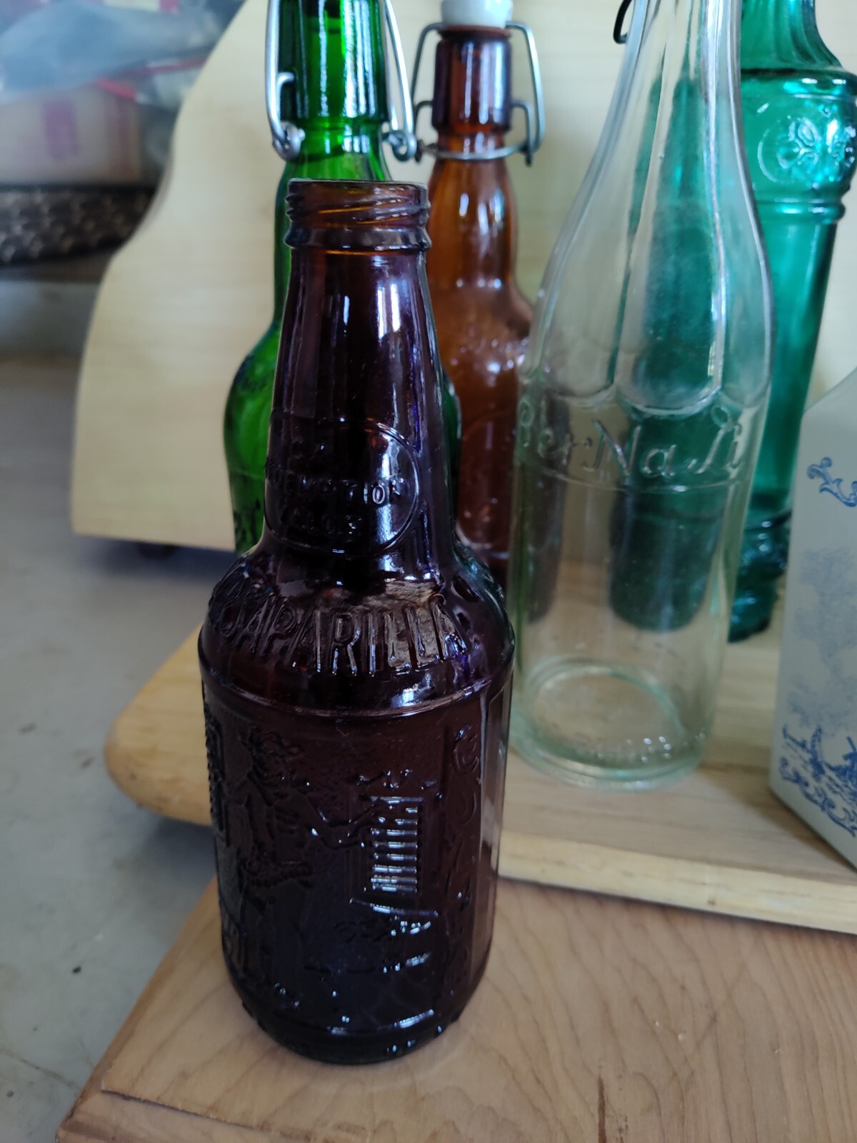 VTG Liq., German Beer & Coca-Cola Bottles & One Sarsaparilla Sioux City Lot of 8