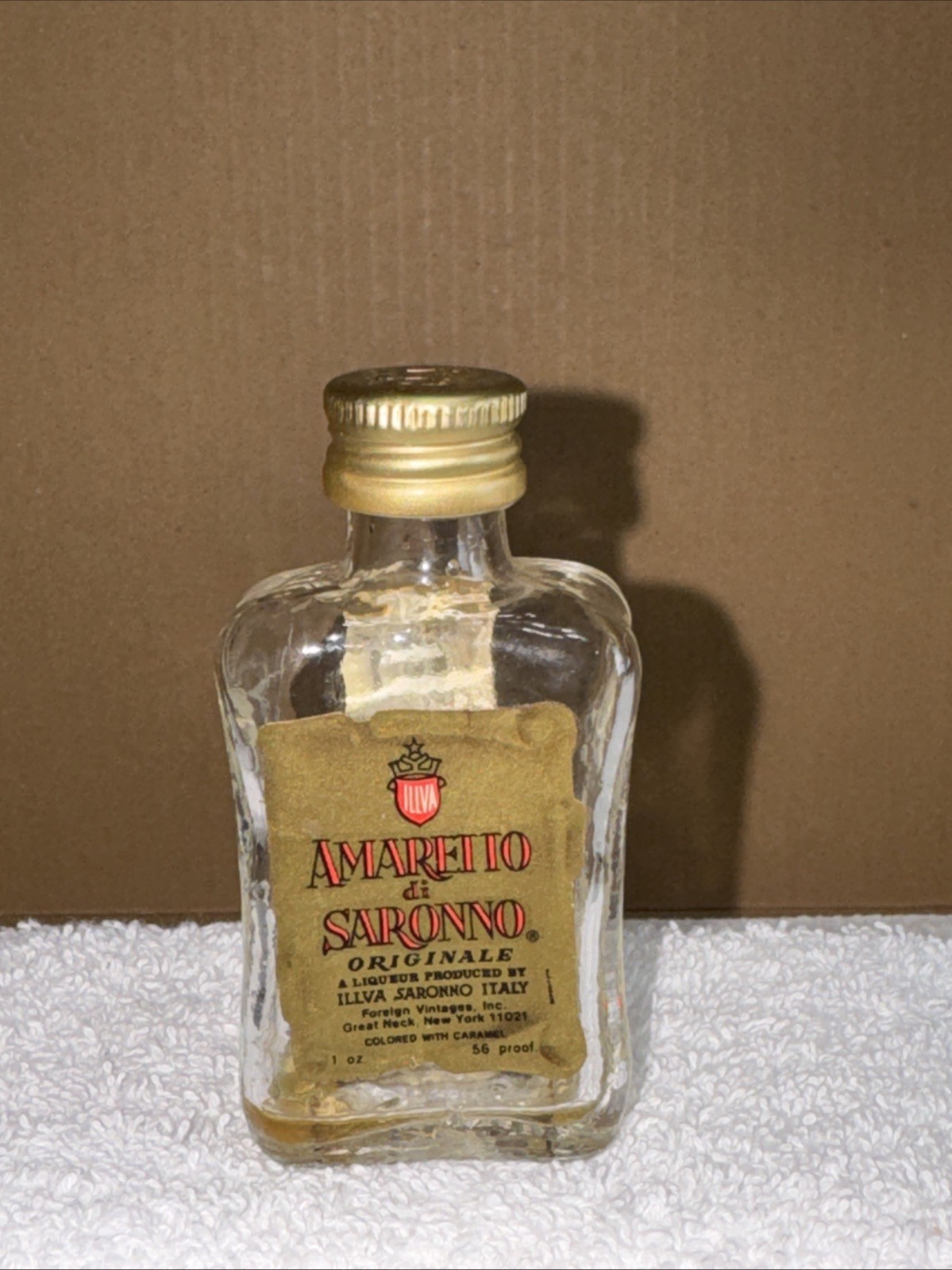 Vintage Amaretto Di Saronno Originale Liqueur Mini Glass Liquor Bottle EMPTY