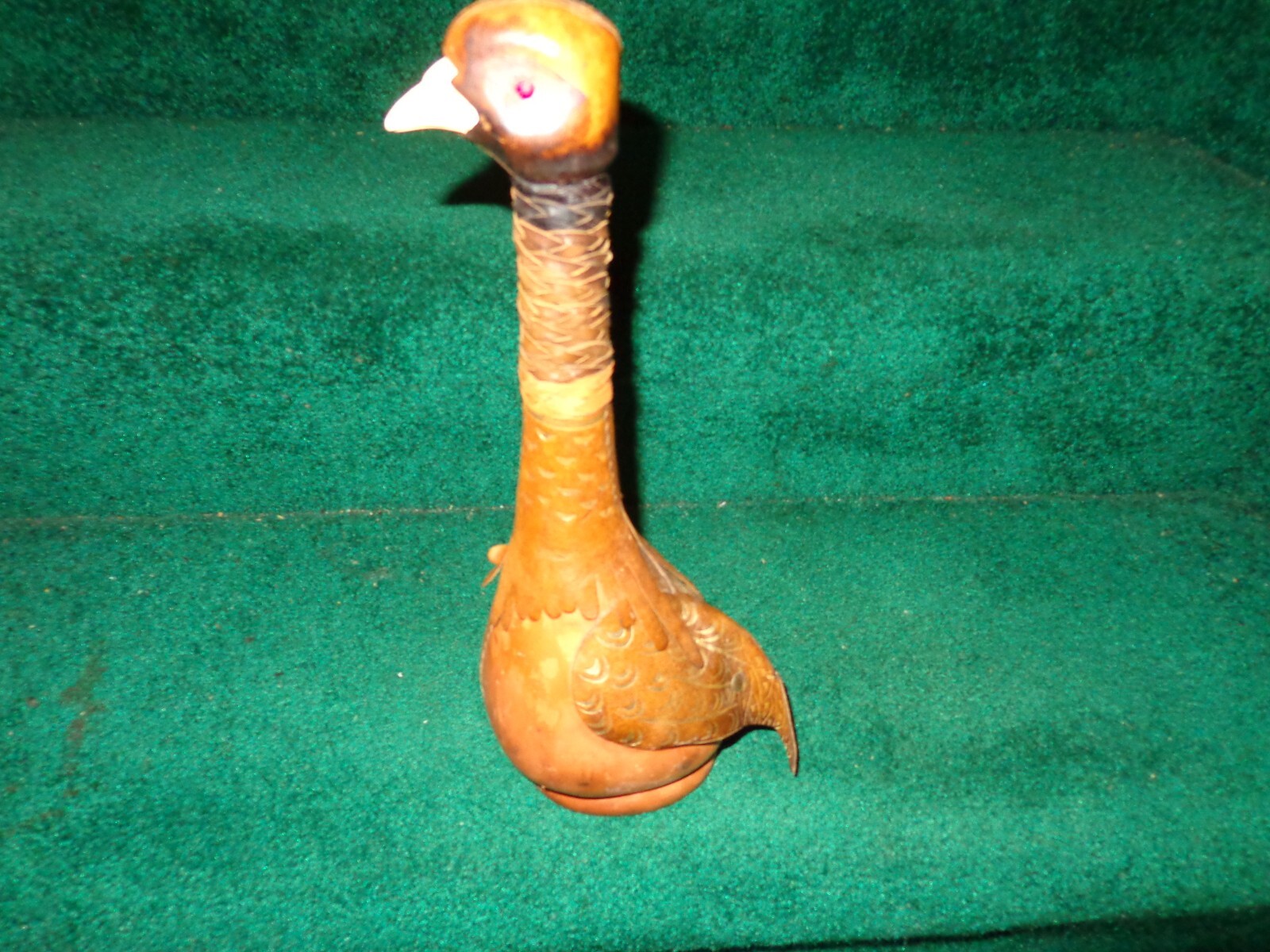 LARGE ANTIQUE TURKEY LIQUOR- WINE BOTTLE HAND MADE LEATHER WRAPPED 14 in # 364