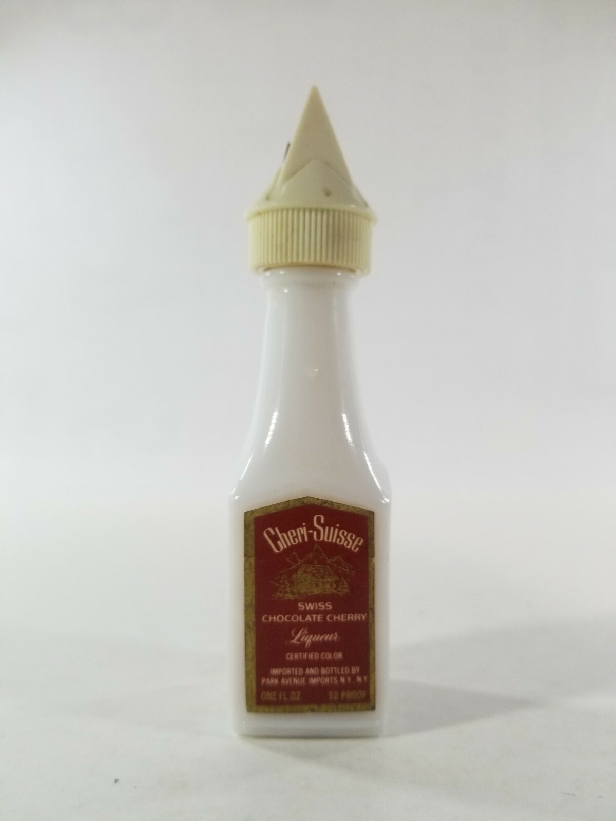 VINTAGE PRE-1979 AIRPLANE LIQUOR BOTTLE (EMPTY) CHERI-SUISSE CHOCOLATE CHERRY