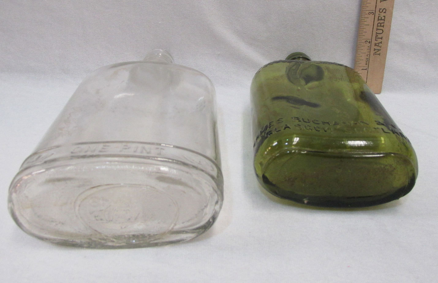 Vintage James Buchanan & Co Green Glass Bottle Clear Bottle National Distillery