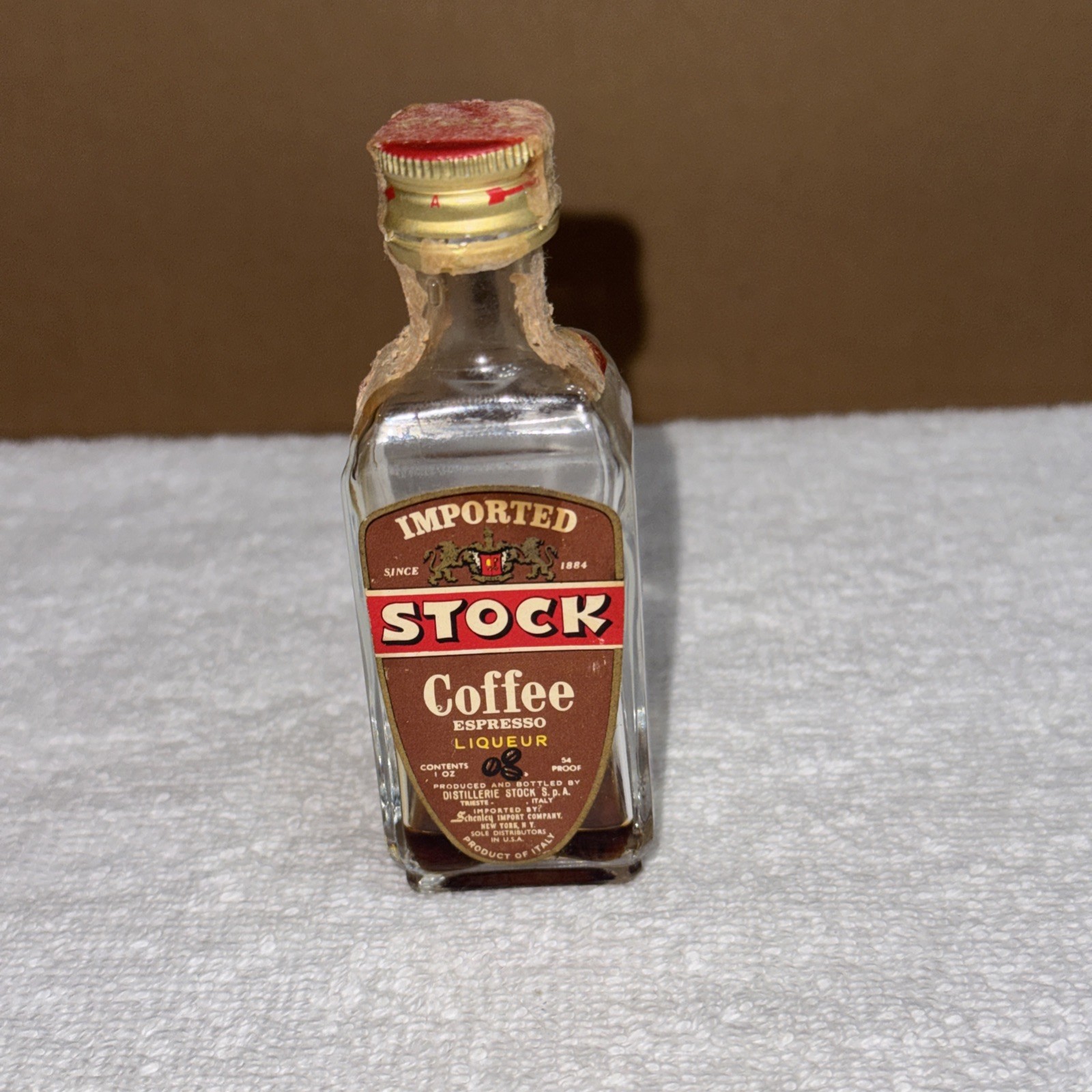 Vintage Stock Coffee Espresso Liqueur Mini Glass Liquor Bottle EMPTY