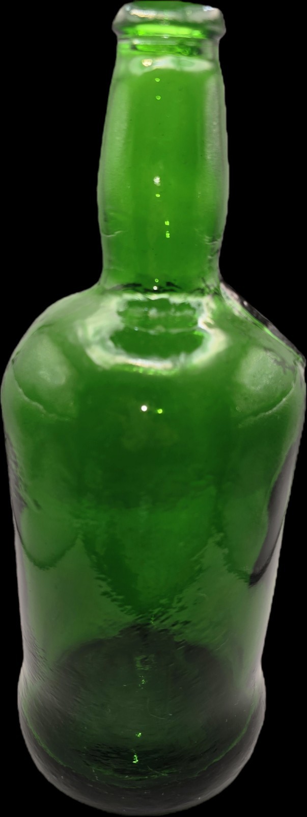 HANDBLOWN BERRY BROS & RUDD LONDON 1930s WHISKEY Bottle GREEN EMBOSSED RARE