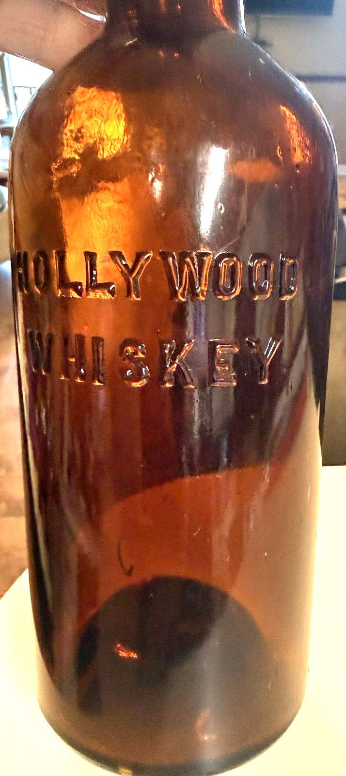 XXX Rare vintage Original “ Hollywood » Amber Whiskey Empty Bottle! » NICE «