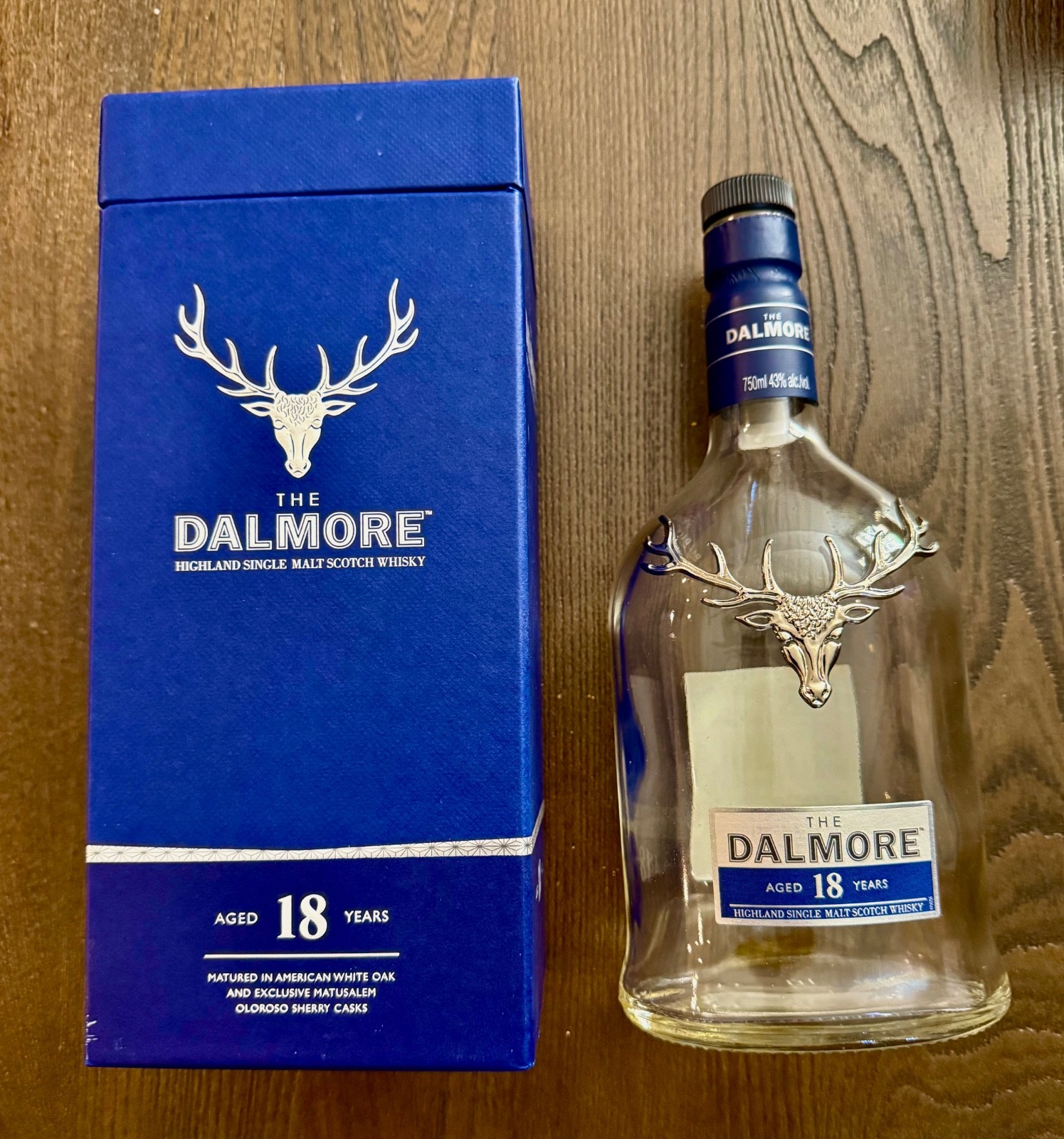 SET OF SCOTCH EMPTY BOTTLES MACALLAN 18 AND DALMORE 18