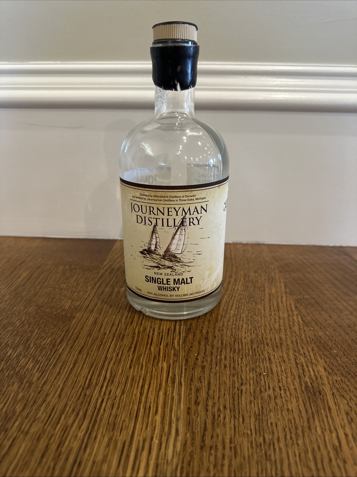 Journeyman’s Distillery single Malt Rye Whiskey Empty RARE BOTTLE