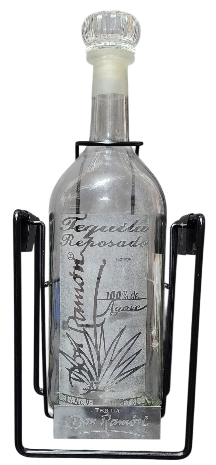 Rare With Cradle Don Ramon Tequila Reposado 100% Agave Collectible Liquor Bottle