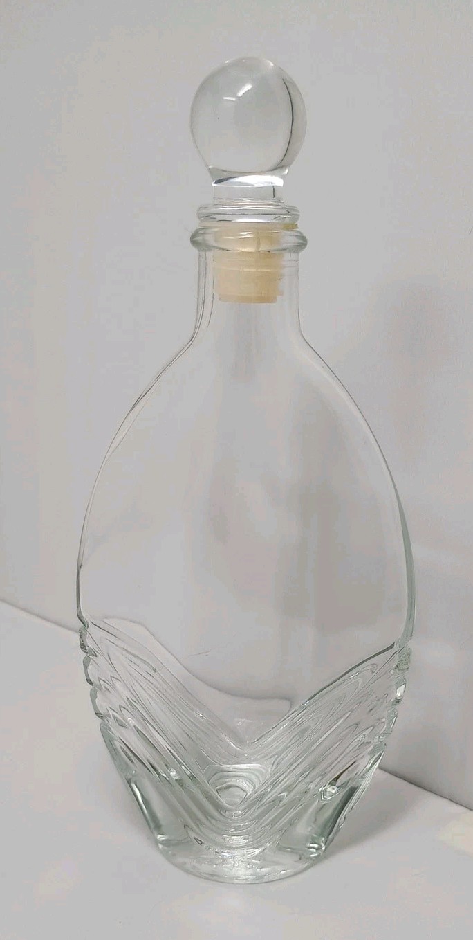 KEFLA depose Whiskey Flask-style Medicine Bottle Clear Glass 200 ml Apothecary