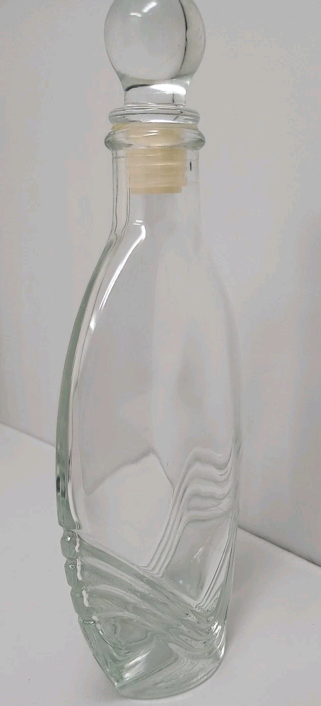 KEFLA depose Whiskey Flask-style Medicine Bottle Clear Glass 200 ml Apothecary