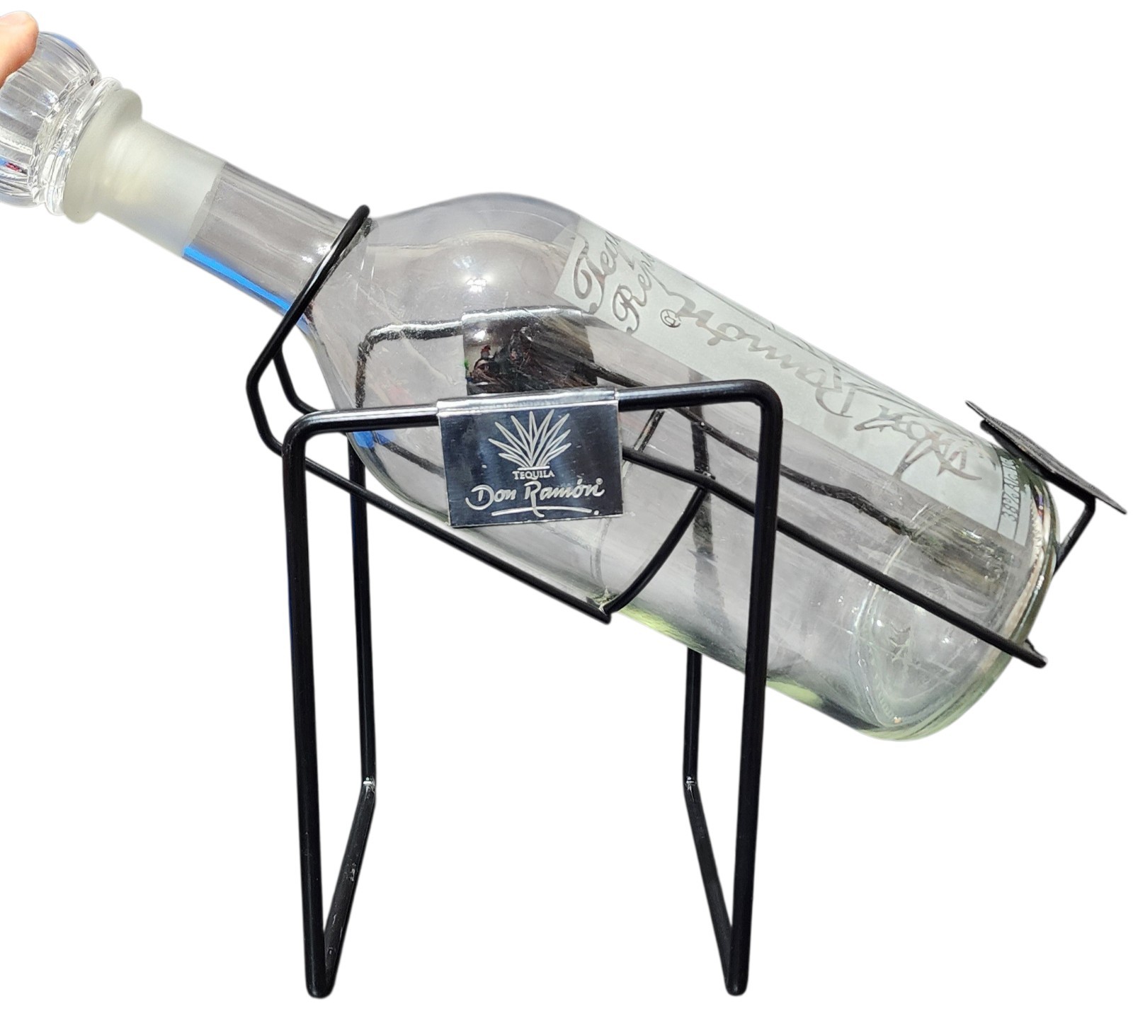 Rare With Cradle Don Ramon Tequila Reposado 100% Agave Collectible Liquor Bottle