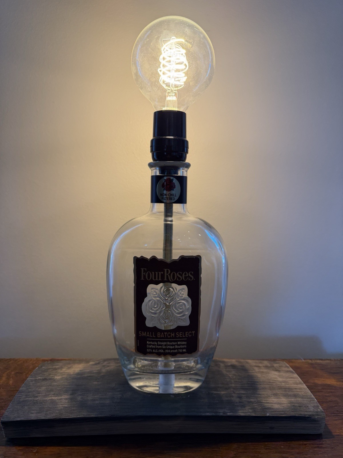Four Roses Bourbon Bottle Lamp – Whiskey Home Decor Man Cave Free Shipping
