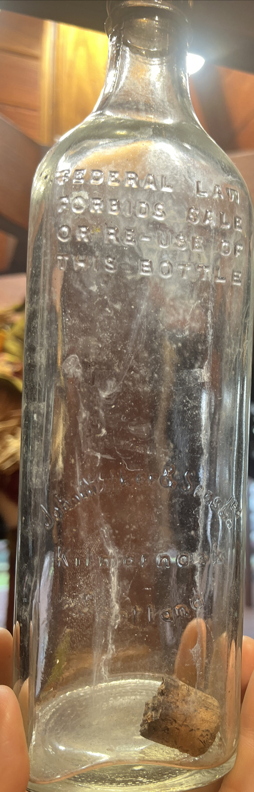 RARE Vintage Prohibition John Walker And Sons Ltd Kilmarnock Scotland Bottle