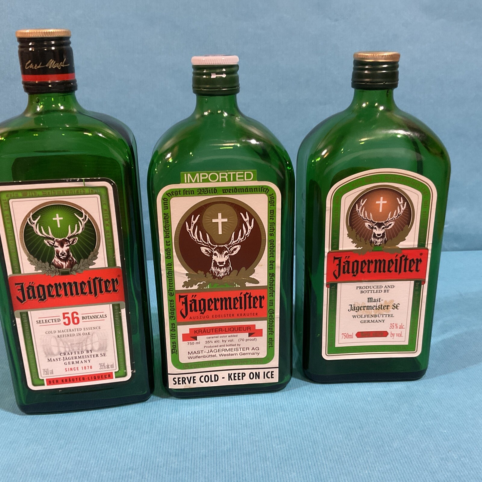 Jägermeister empty jager bottles 5 count 750ml ……3 Different Variety’s