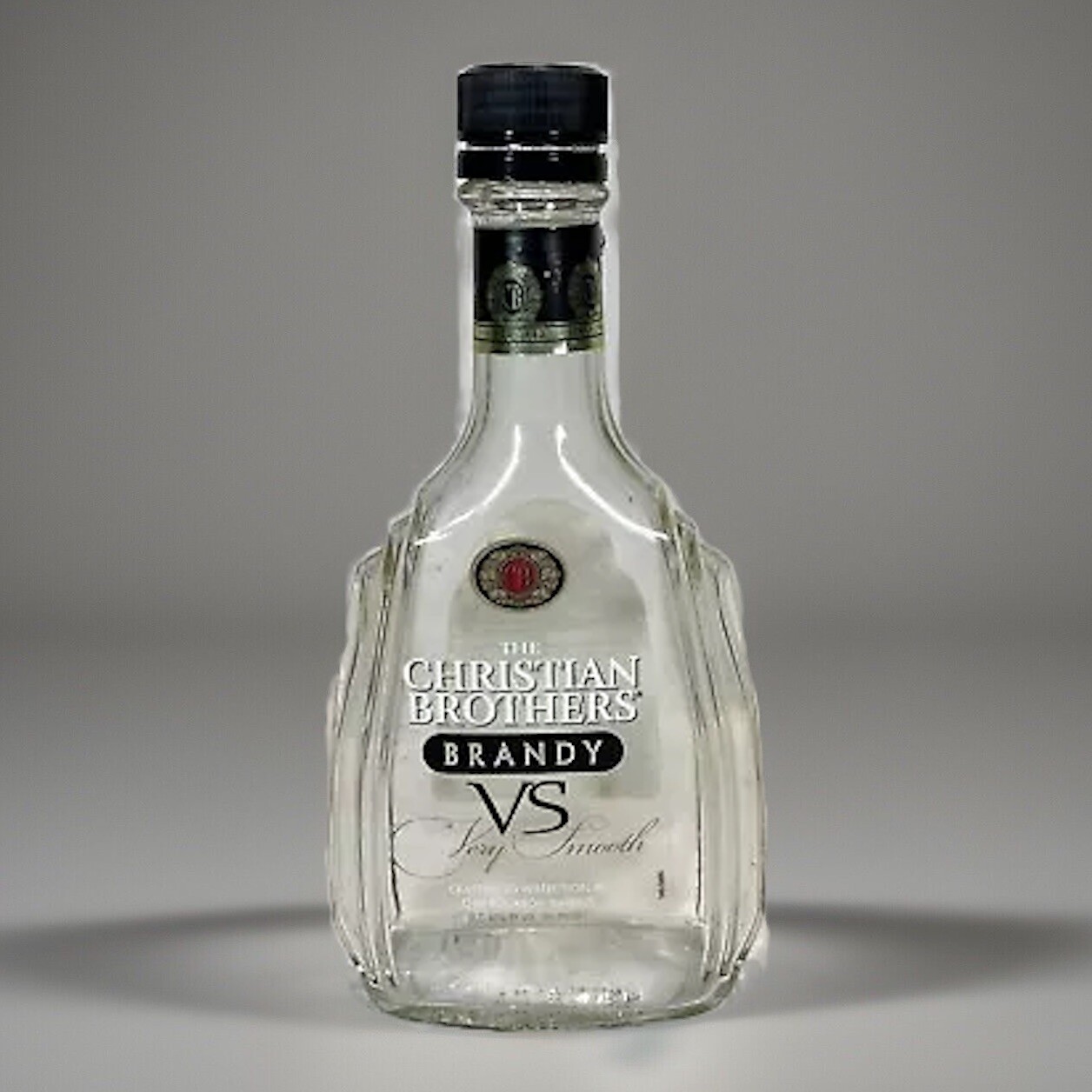 Christian Brothers Brandy 750ml EMPTY Bottle Decatur Clear Black Lid
