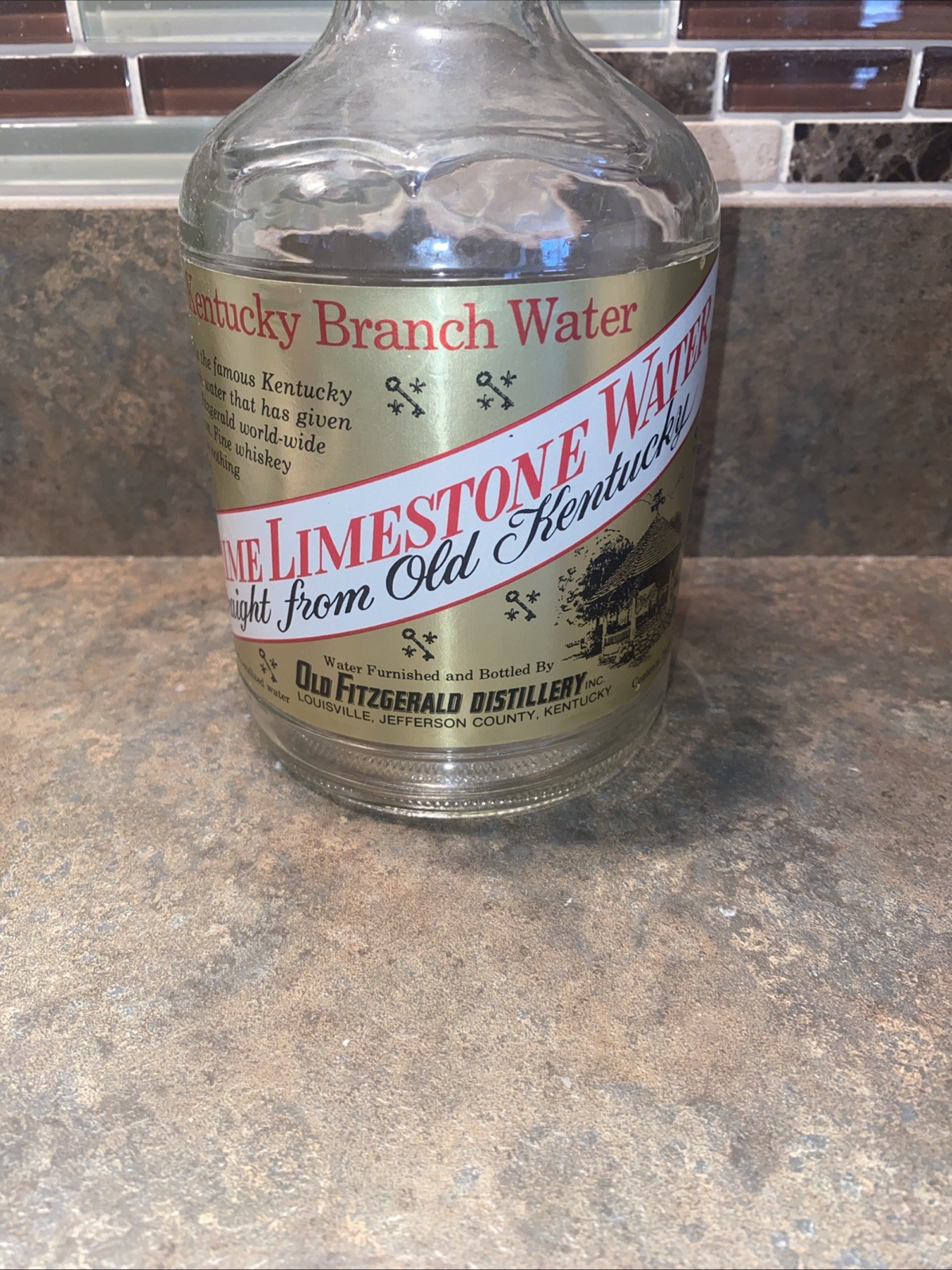Old Fitzgerald Prime Limestone Water Empty Bottle Stitzel Weller Bourbon