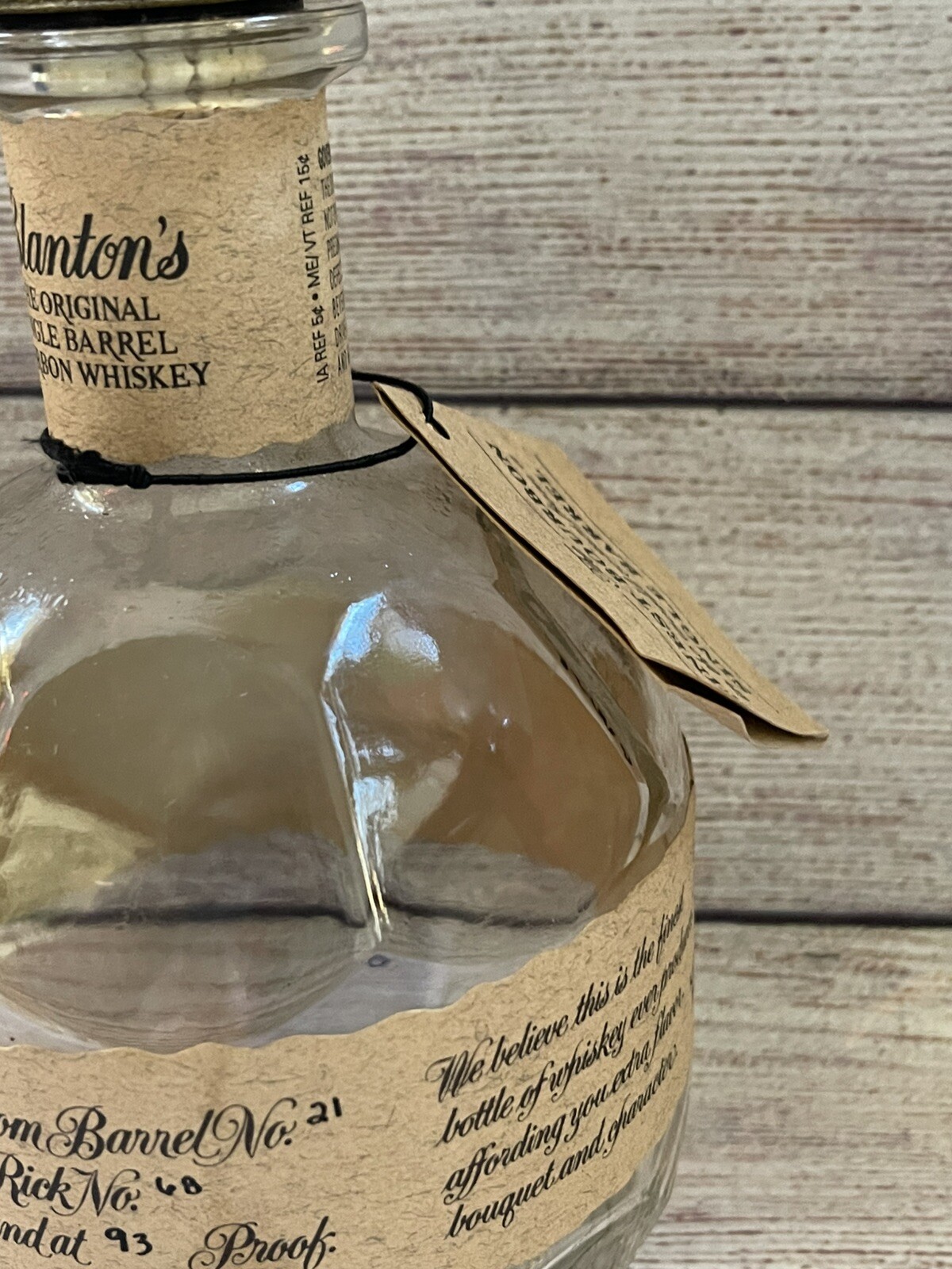 Blanton’s Single Barrel Bourbon Whiskey Empty Bottle 750ml, Cap type is「T」