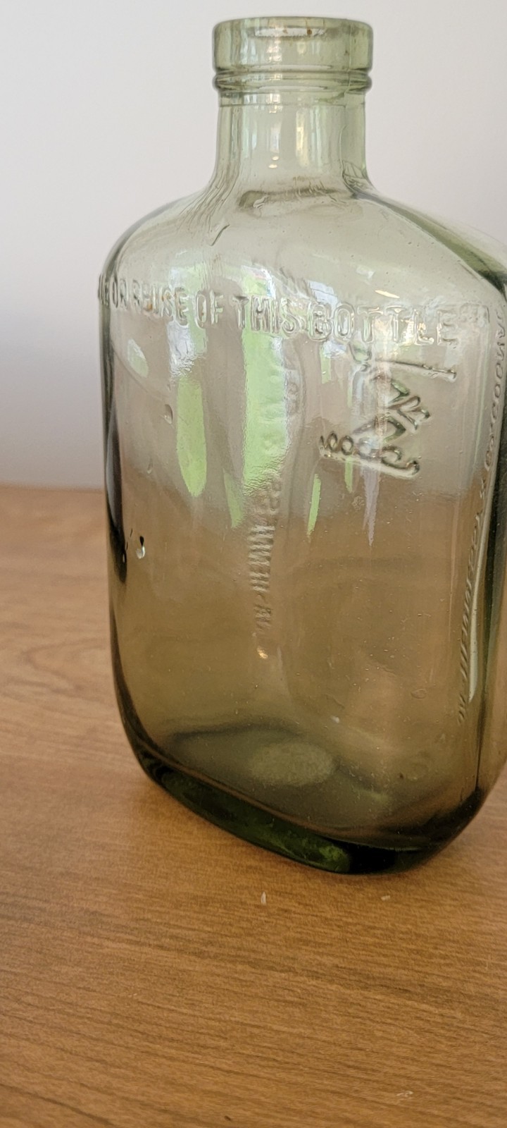 Antique Green Glass JAs HENNESSY & CO Cognac Bottle with Coat of Arms