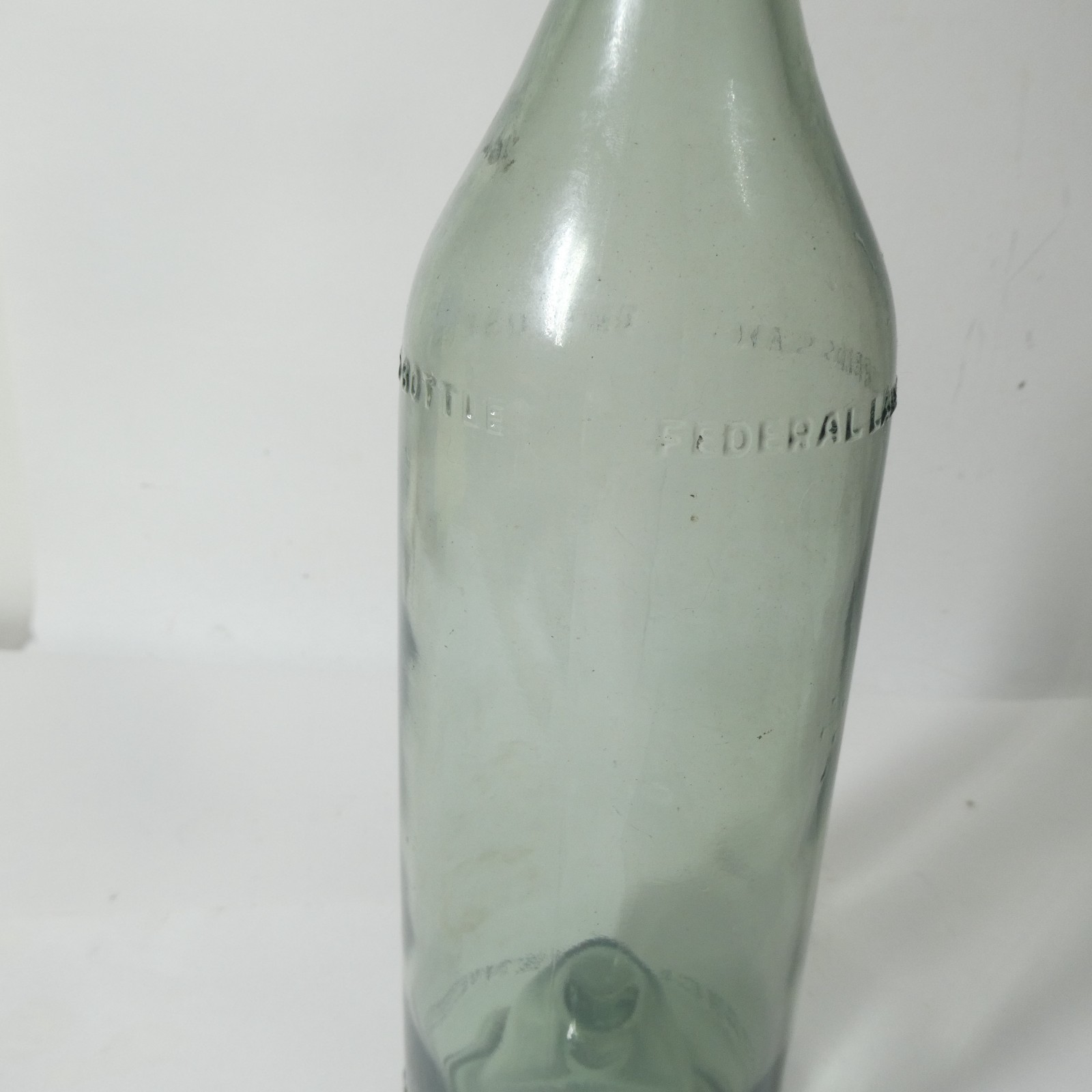 Hennessy & Co Cognac Bottle Made in France Vintage Glass 11″ Aqua Empty