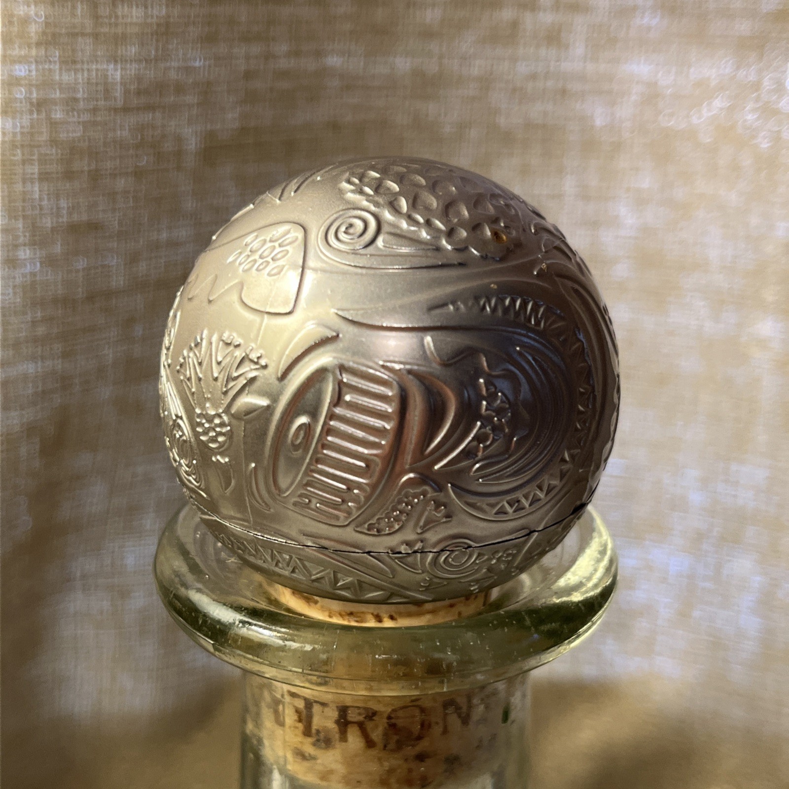 Patron Silver Limited Edition Tequila Bottle, Pewter Bee Label and Cork 1492