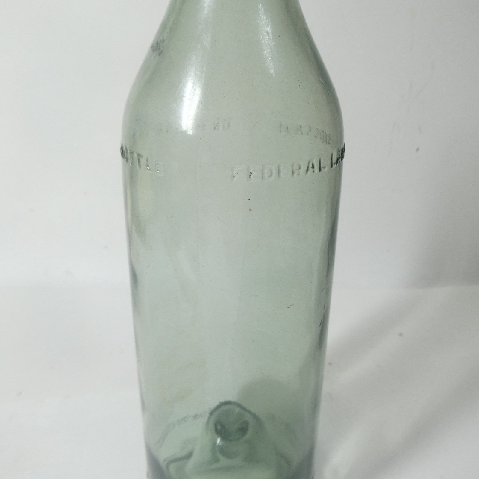 Hennessy & Co Cognac Bottle Made in France Vintage Glass 11″ Aqua Empty