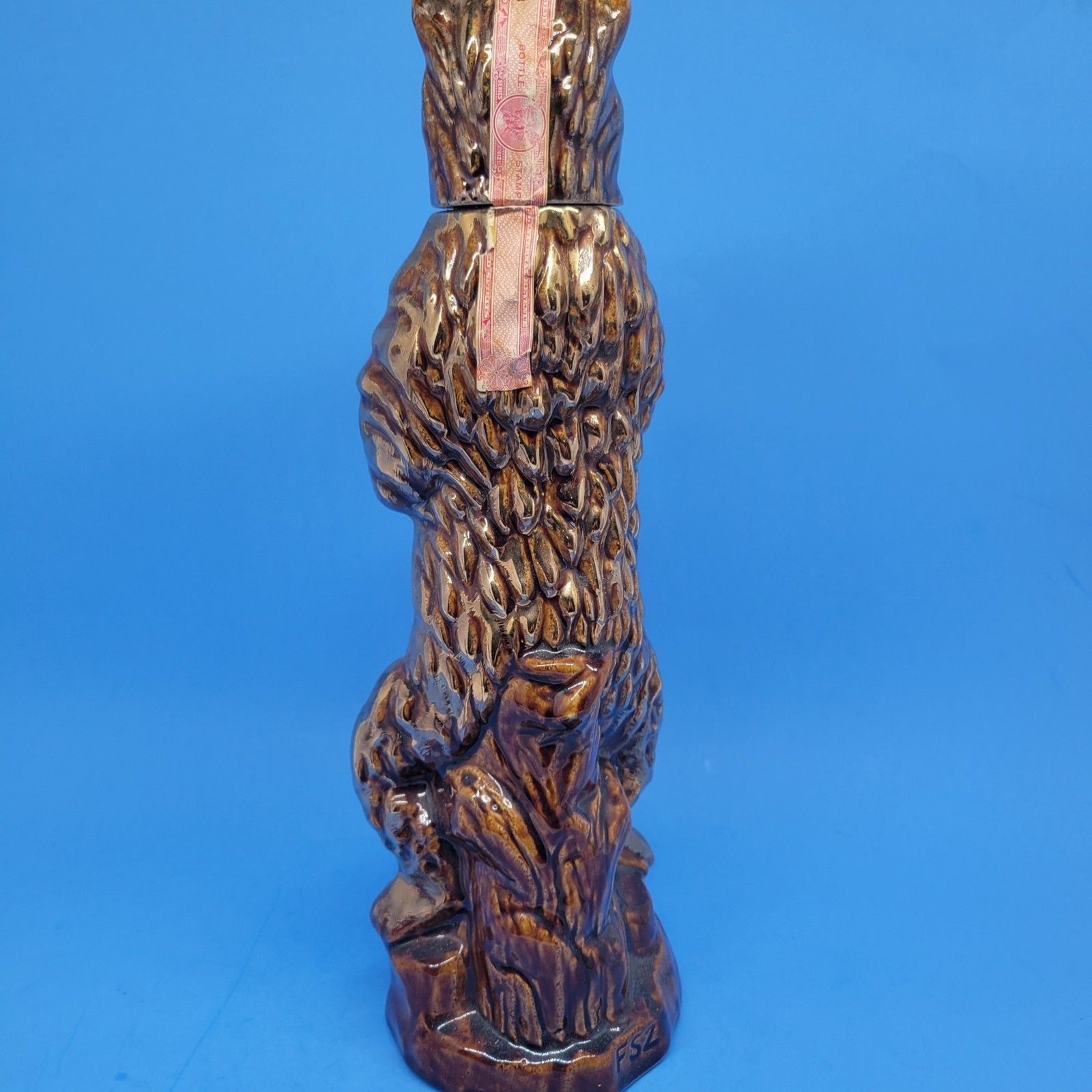 EZRA BROOKS Heritage Real Sippin Whiskey 13″ Empty Bear Shaped Bottle READ DESC