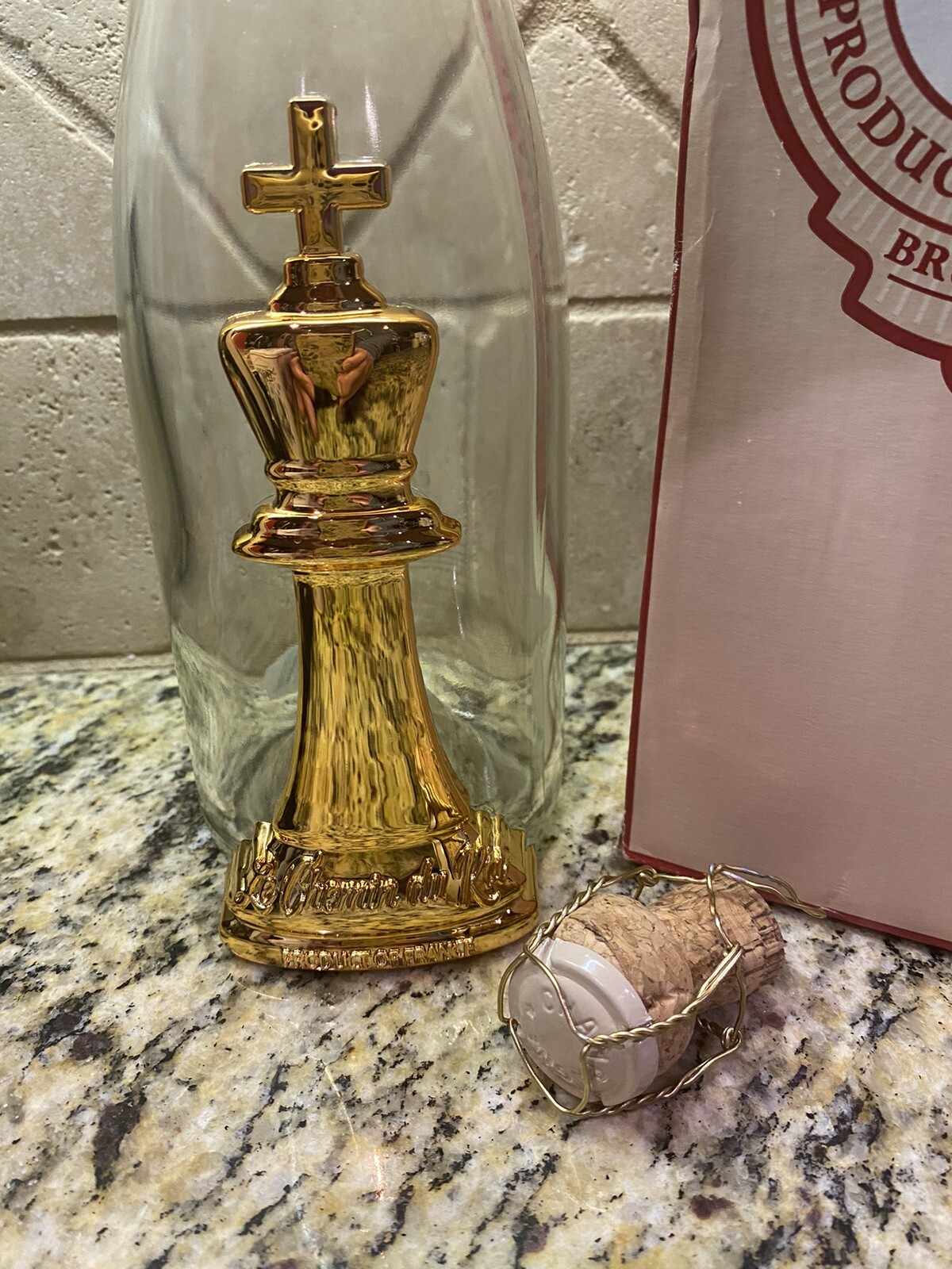 Le Chemin Du Roi ROSE Brut 14K Gold The King’s Path EMPTY Champagne Bottle (b