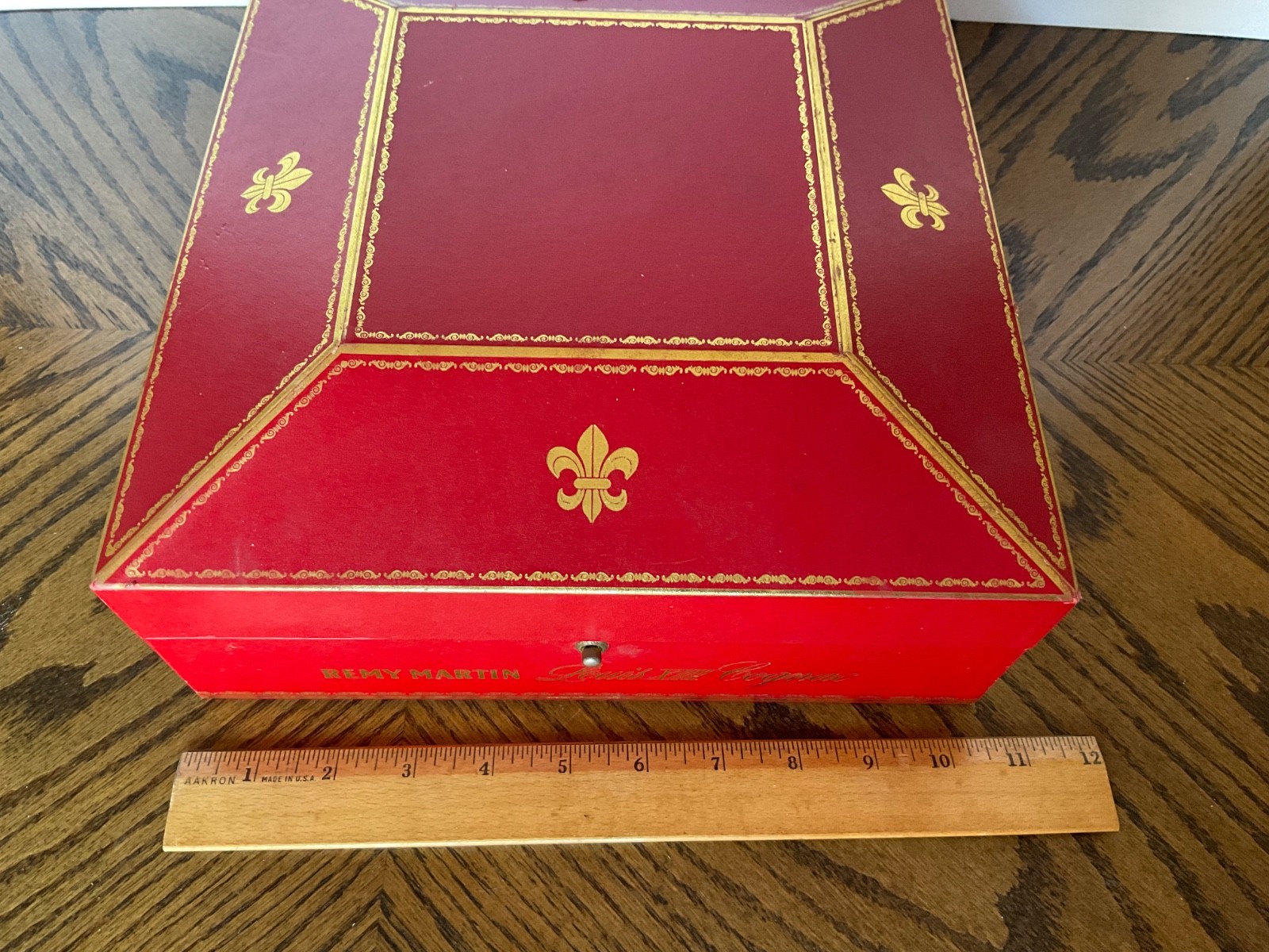 Remy Martin Louis XIII Cognac Empty Red Box 10 1/2″ Square w/Satin Interior