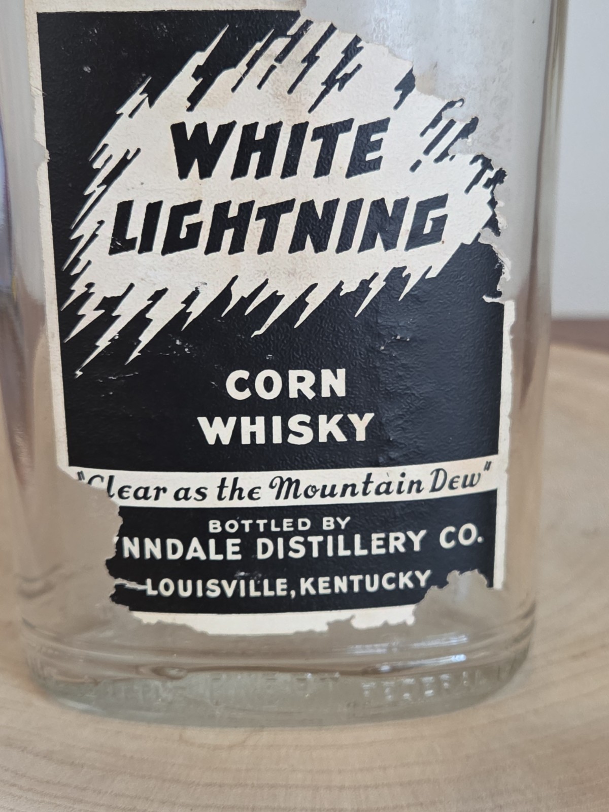 Vintage 1950’s White Lightning Corn Whiskey Bottle Lynndale Distillery Kentucky