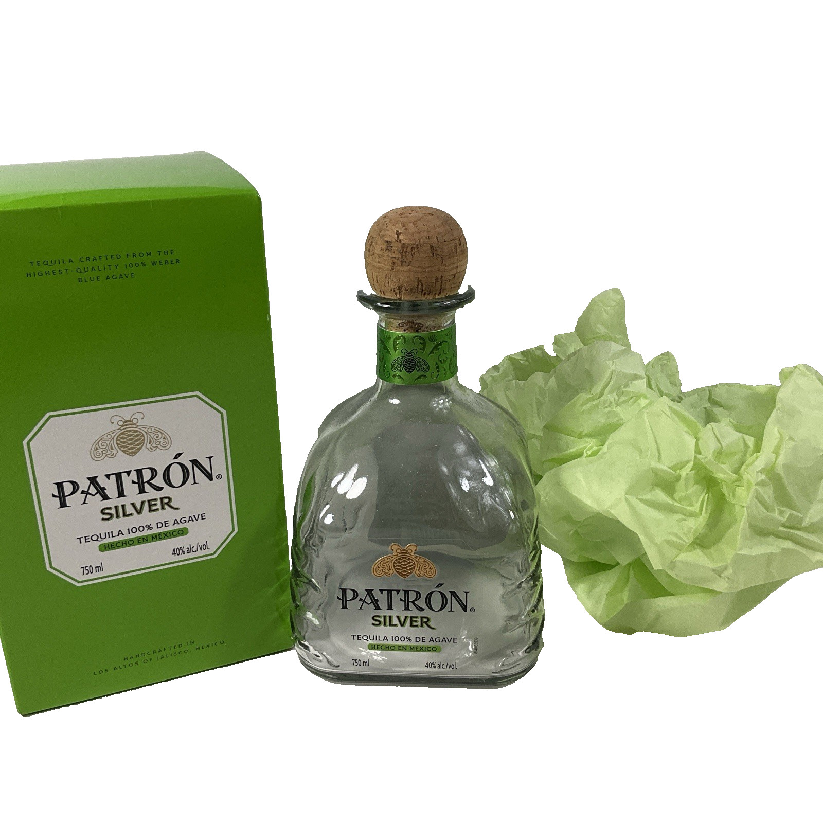 Patron Silver Tequila 750ml – Empty Bottle with Box