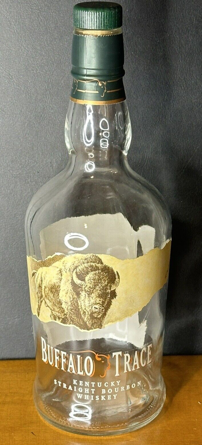 Buffalo Trace Whiskey Glass Bottle (empty) for Crafts / Decor / Art