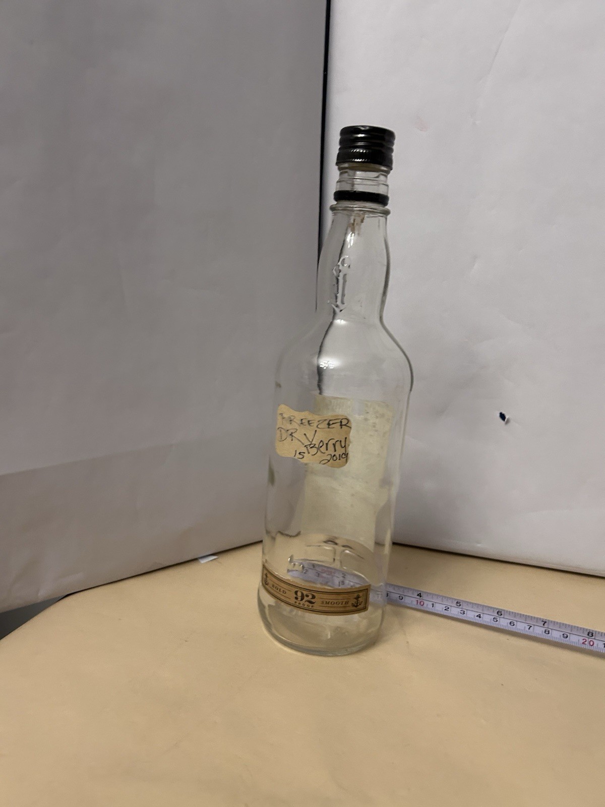 Empty Used Clear Glass 750mL Bottle Sailor Jerry with twist cap