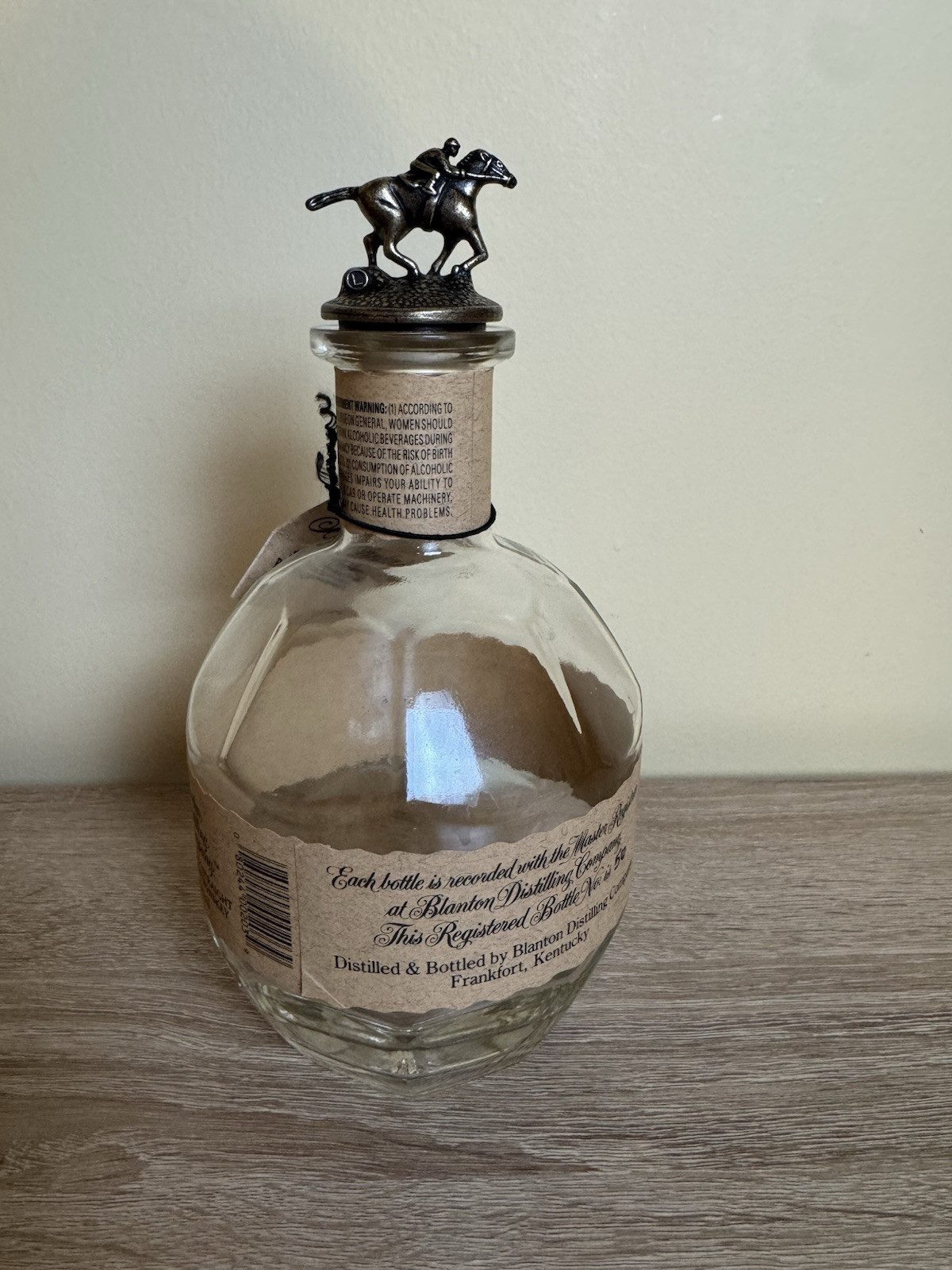 Blanton’s Bourbon Whiskey Empty Bottle With Horse Jockey Stopper «L»