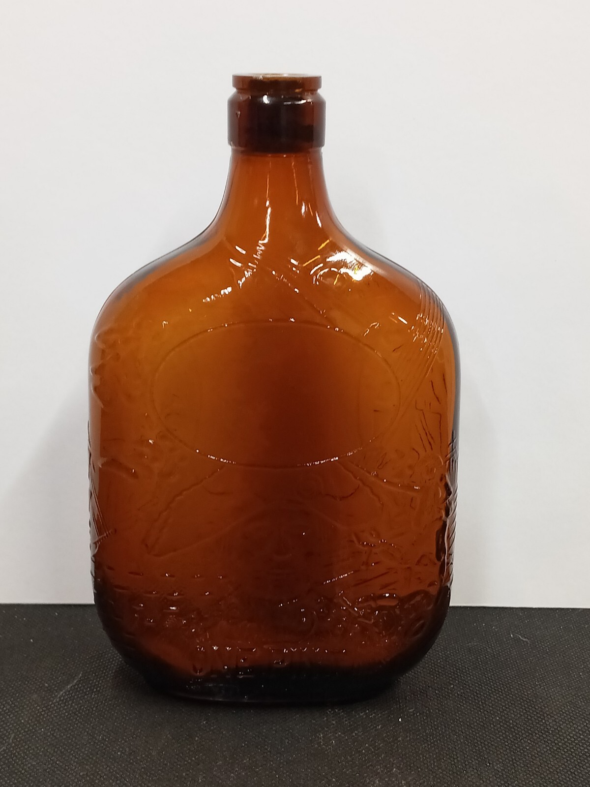 Fancy Old Paul Jones Whiskey Bottle Louisville KY Ships Stars 1937 Amber Pint