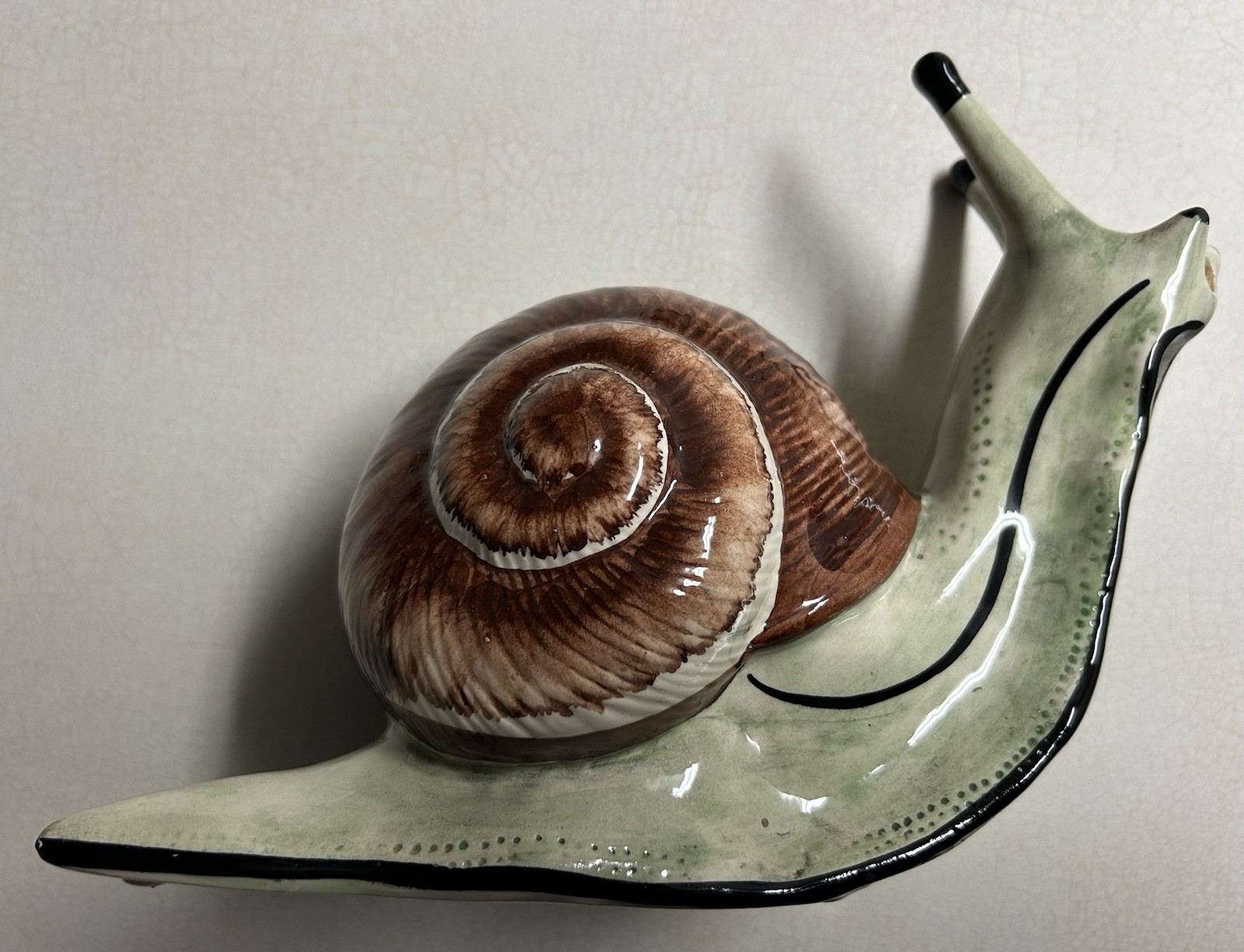 VTG French Barbotine Snail Garnier Liqueur Enghein Paris France RARE